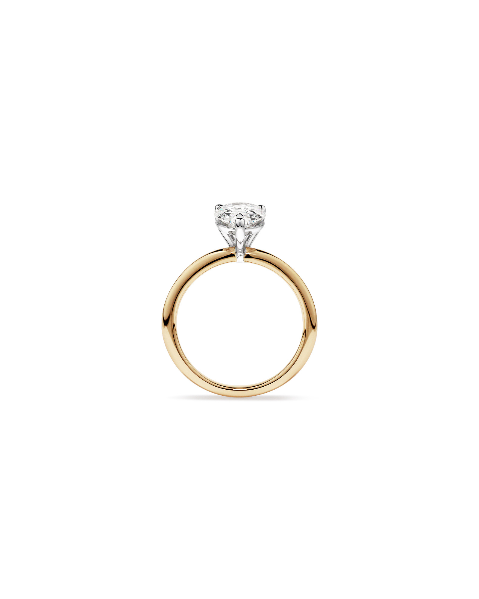 2 Carat TW Pear Cut Laboratory-Grown Diamond Solitaire Engagement Ring in 14kt Yellow and White Gold