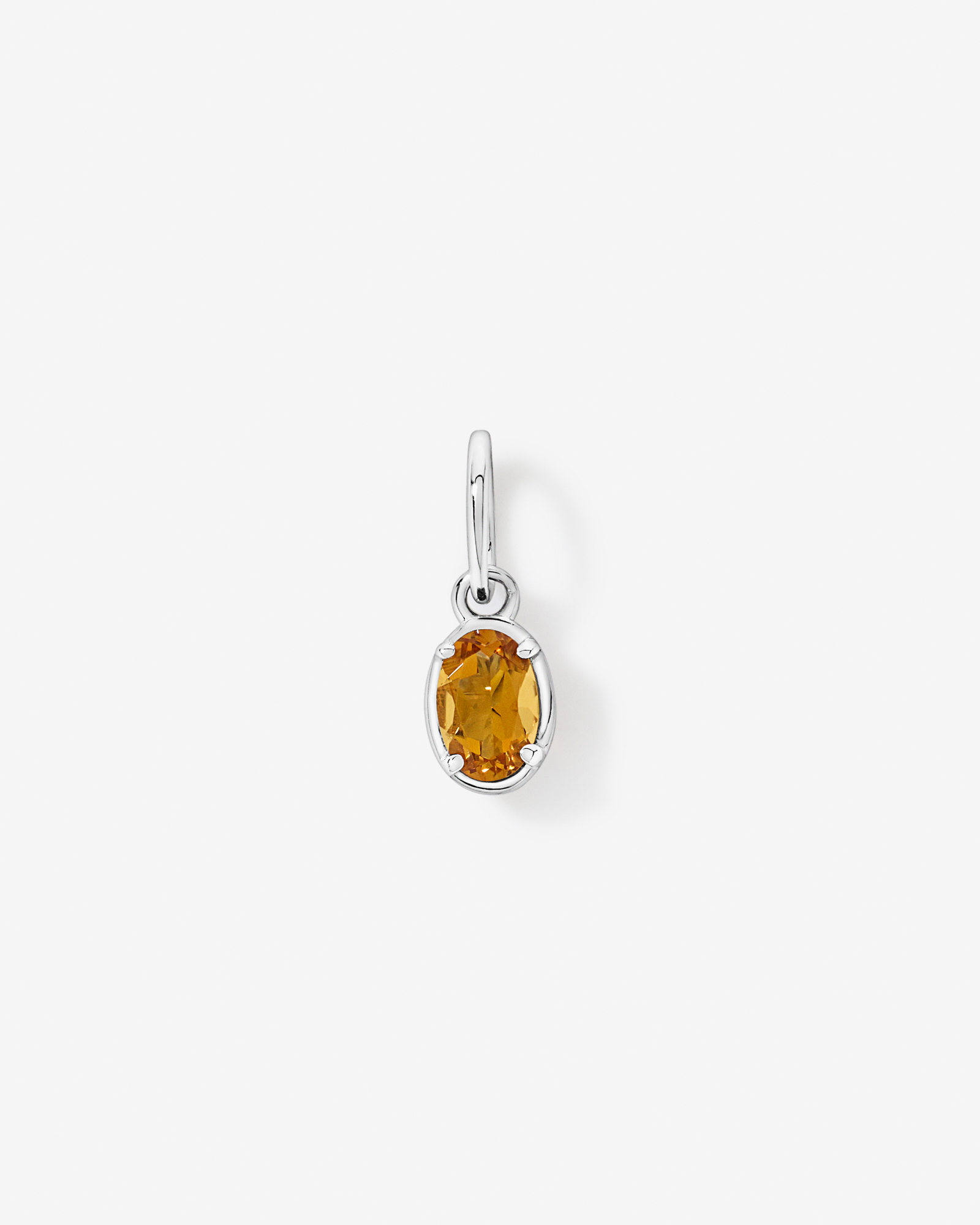 Pendentif en citrine ovale en argent sterling