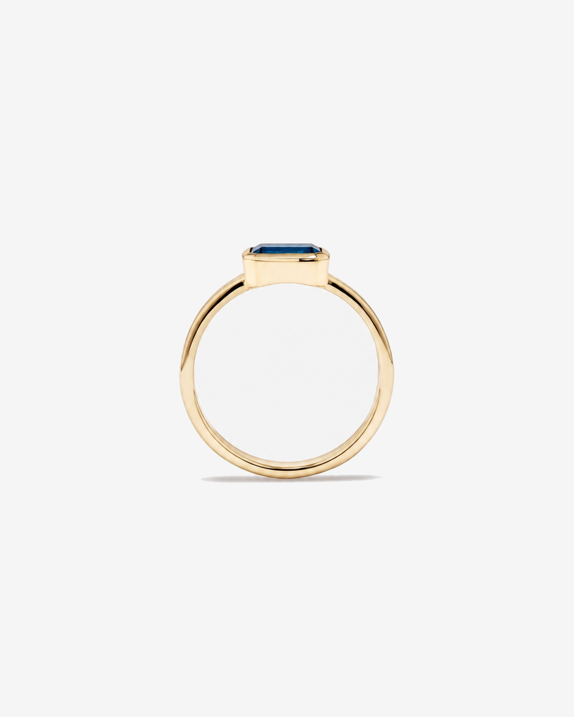 London Blue Topaz Bezel Ring in 10kt Yellow Gold
