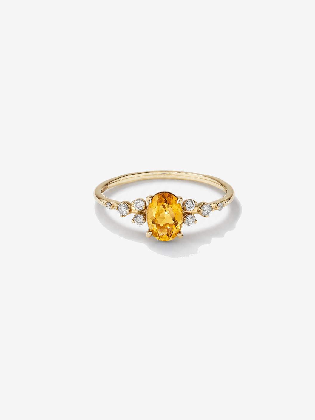 Citrine and 0.12 Carat TW Diamond Ring 10kt Yellow Gold