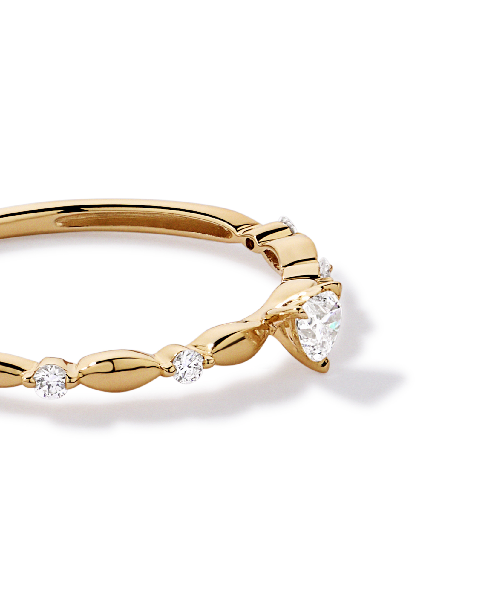 0.15 Carat TW Heart and Round Brilliant Laboratory-Grown Diamond Promise Ring 10kt Gold