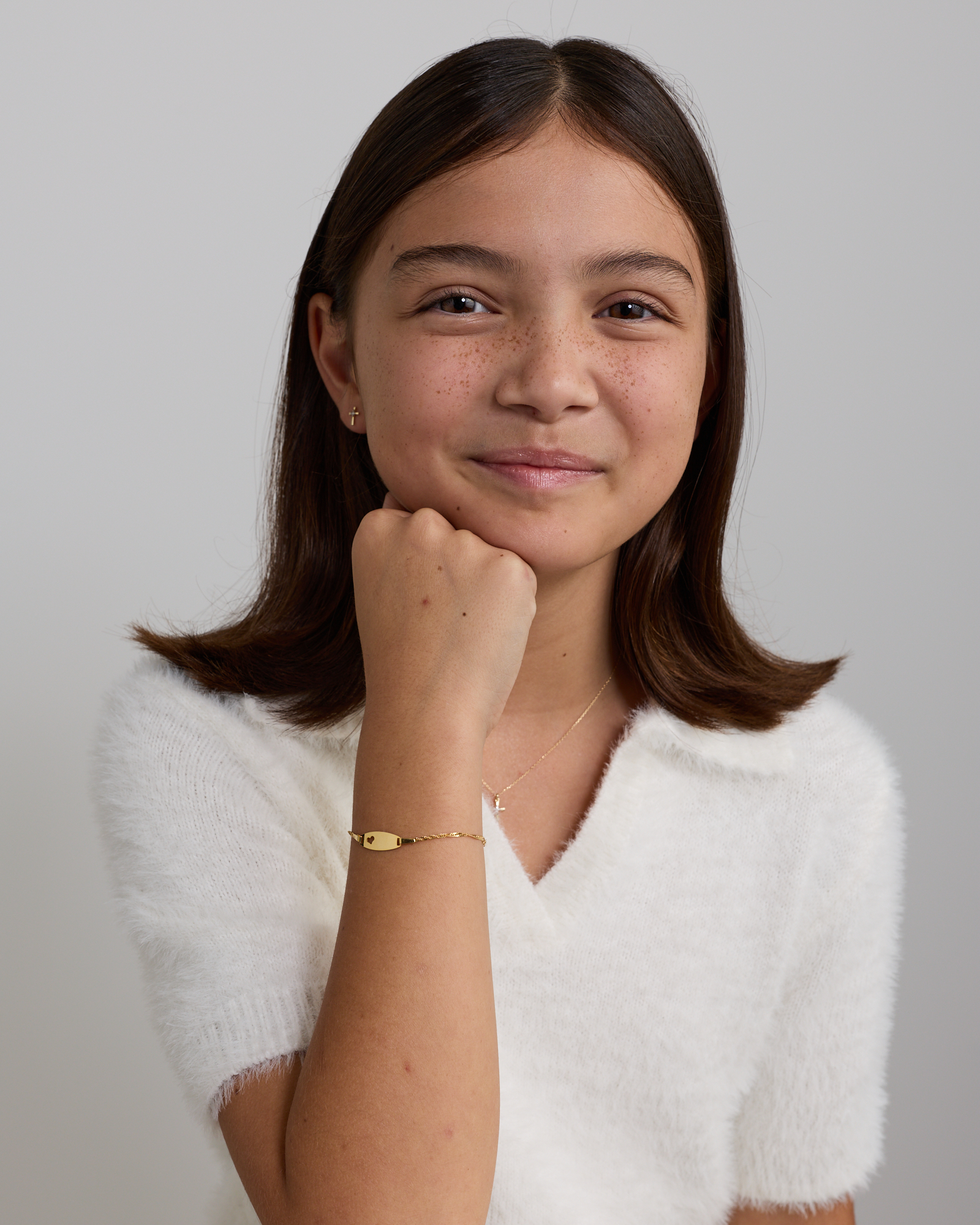 Bracelet d'identité de 14 cm en or jaune 10 K pour bébé