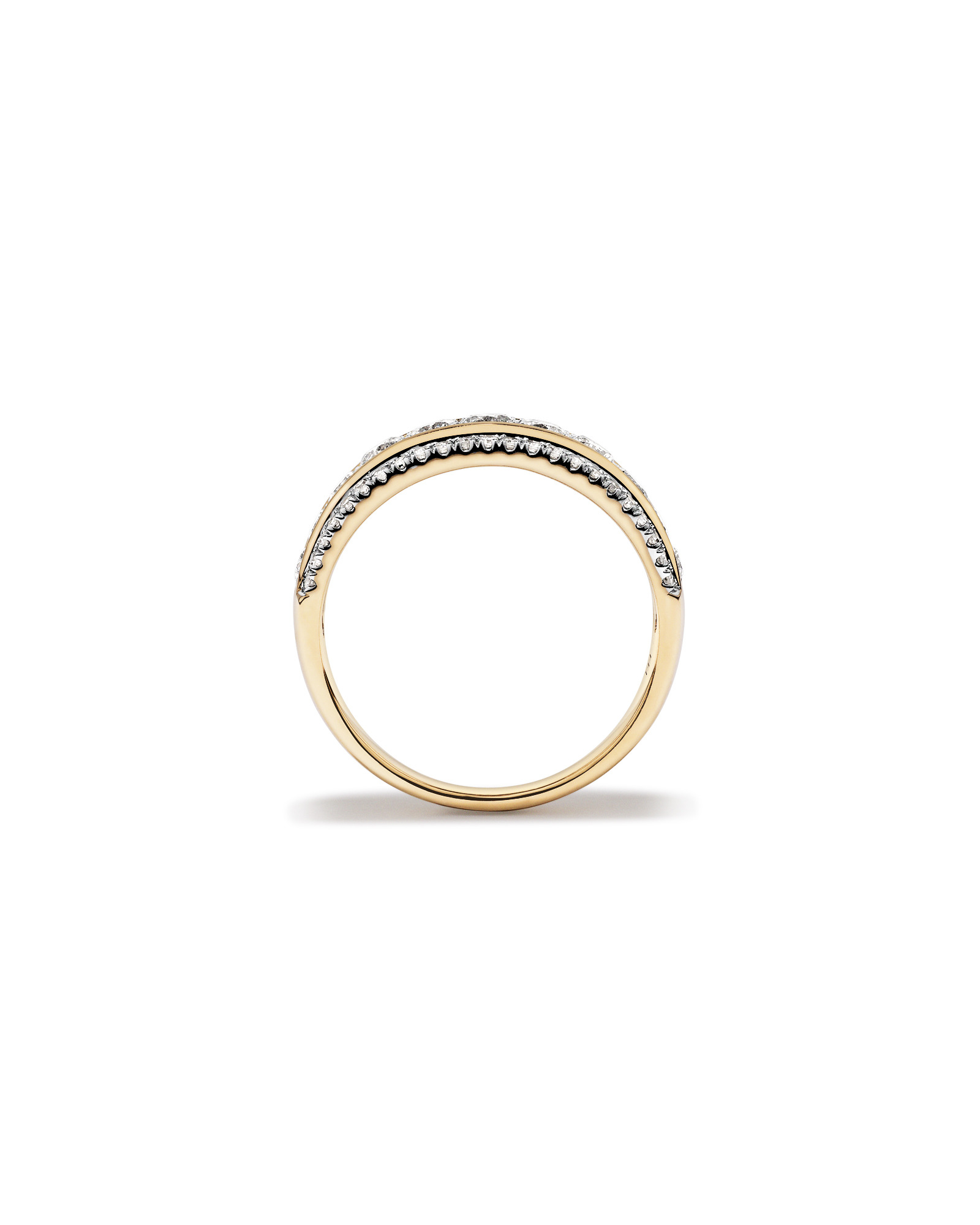 Three Row Ring with 1.00 Carat TW of Diamonds in 10kt Yellow Gold