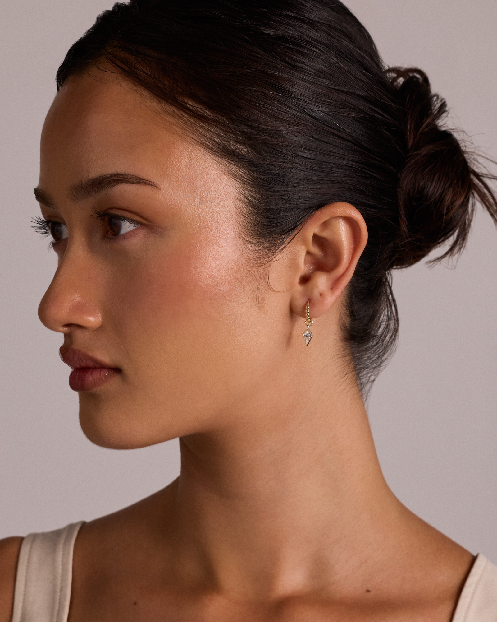 Kite Cut Earring Charm with 0.33 Carat TW of Laboratory-Grown Diamond in 10kt Yellow Gold