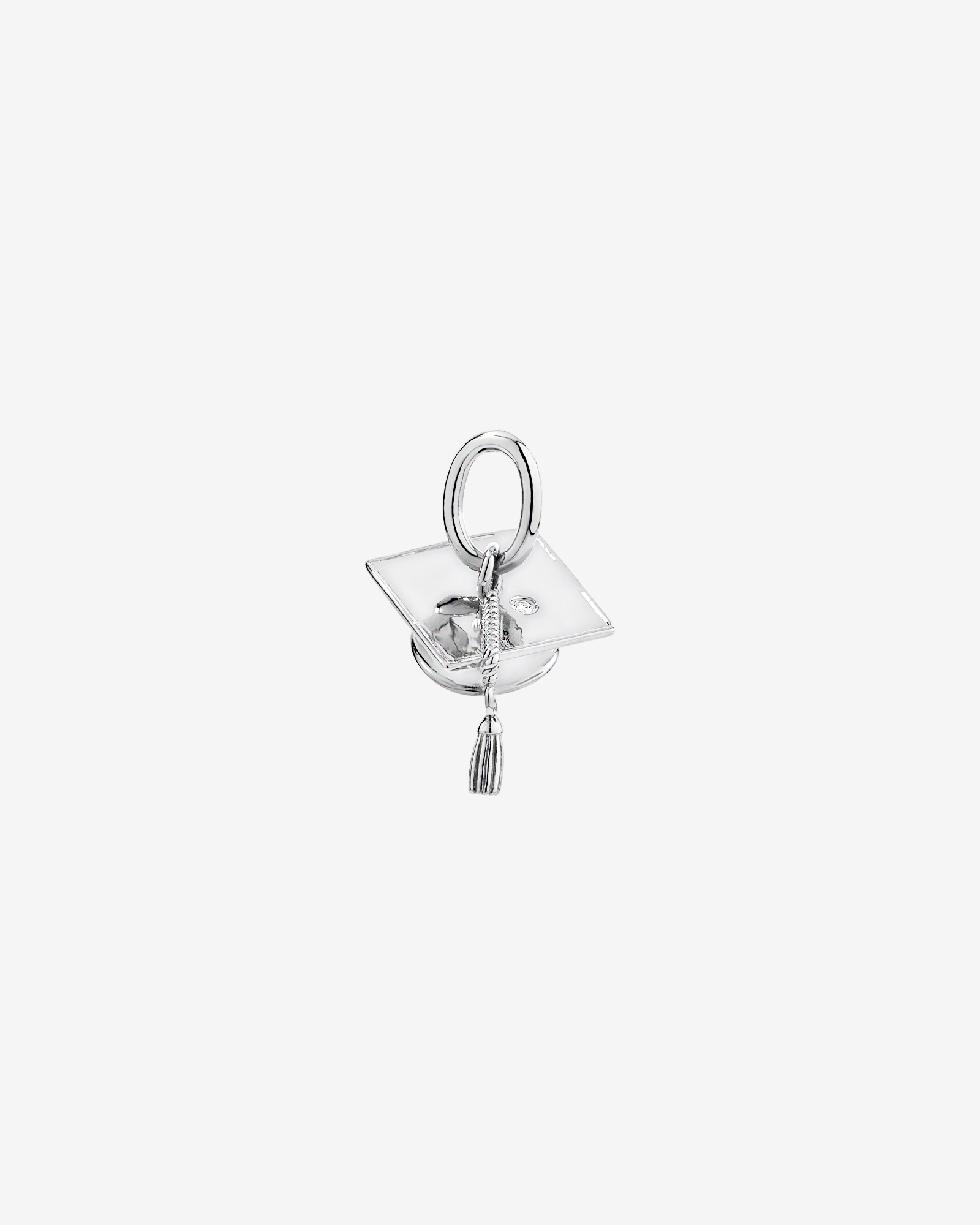 Graduation Cap Pendant with Diamond Accent in Sterling Silver