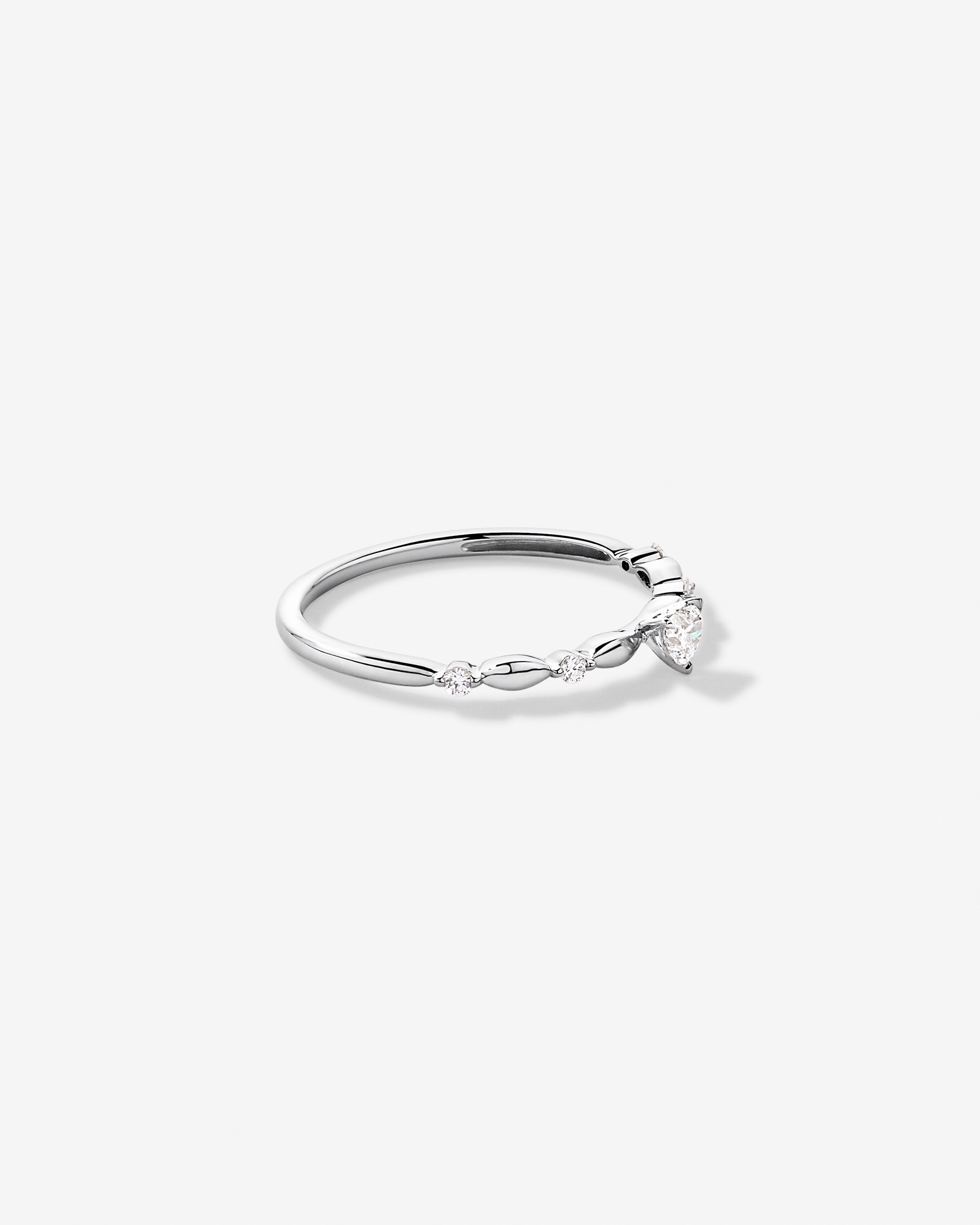 0.15TW Heart and Round Brilliant Laboratory-Grown Diamond Promise Ring 10kt Gold