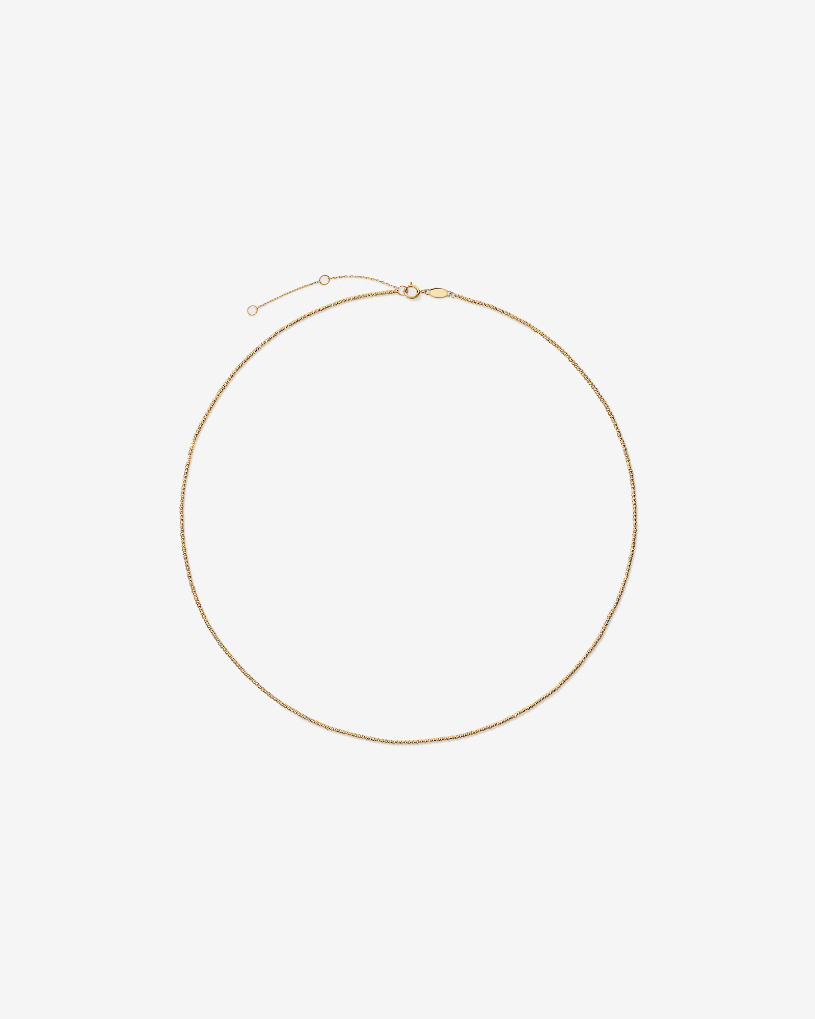 50cm (20") 1.5mm Width Diamon Cut Bead Chain in 10kt Yellow Gold