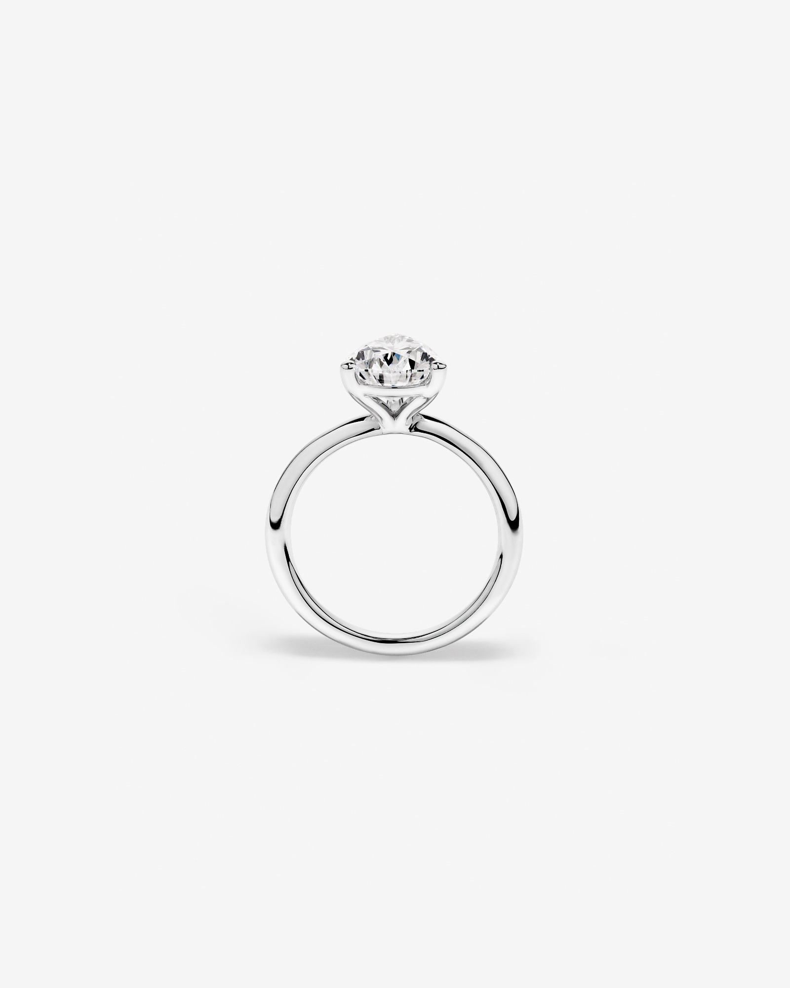 Bague de fiançailles solitaire en platine, sertie d'un diamant laboratoire taille poire 3,00 carats (poids total)