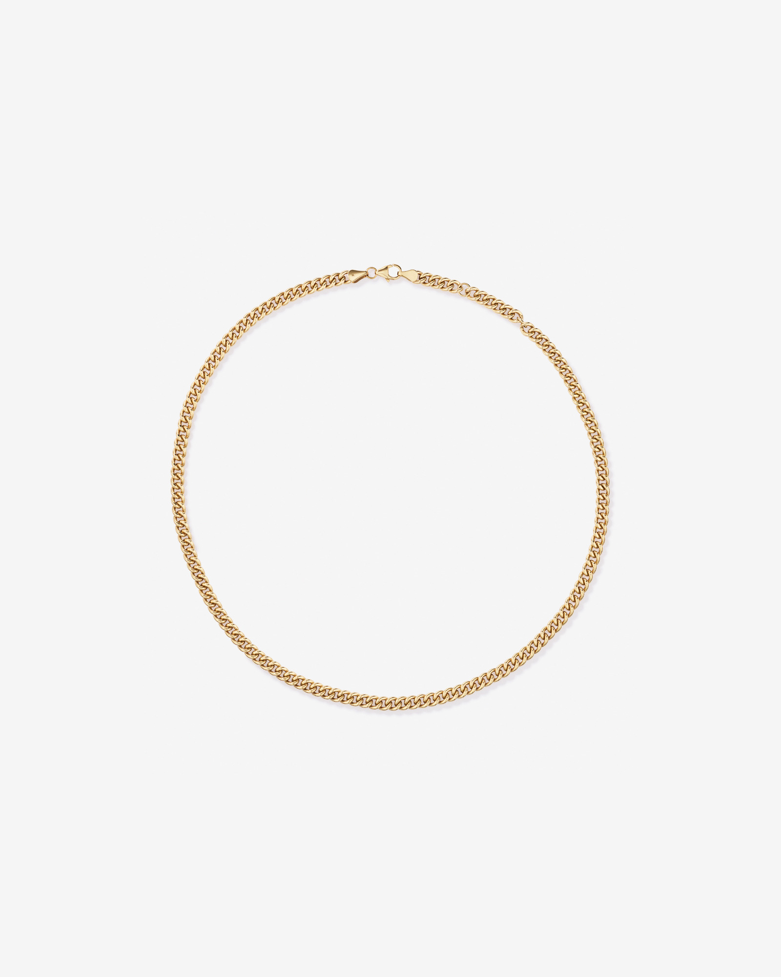 50cm (20") Round Curb Chain in 18kt Vermeil