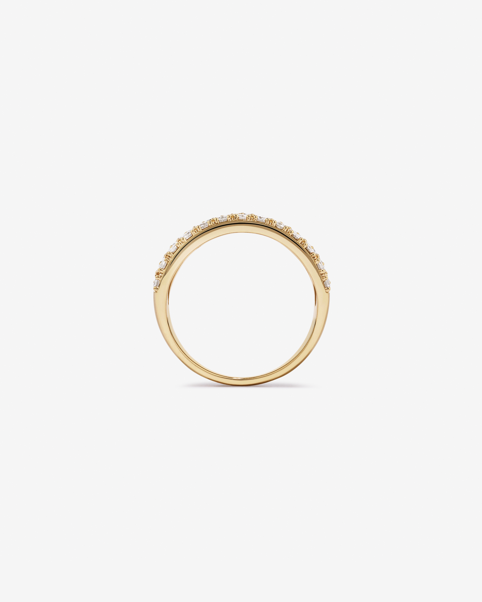 1.00 Carat TW Diamond Wide Pavé Ring 10kt Yellow Gold