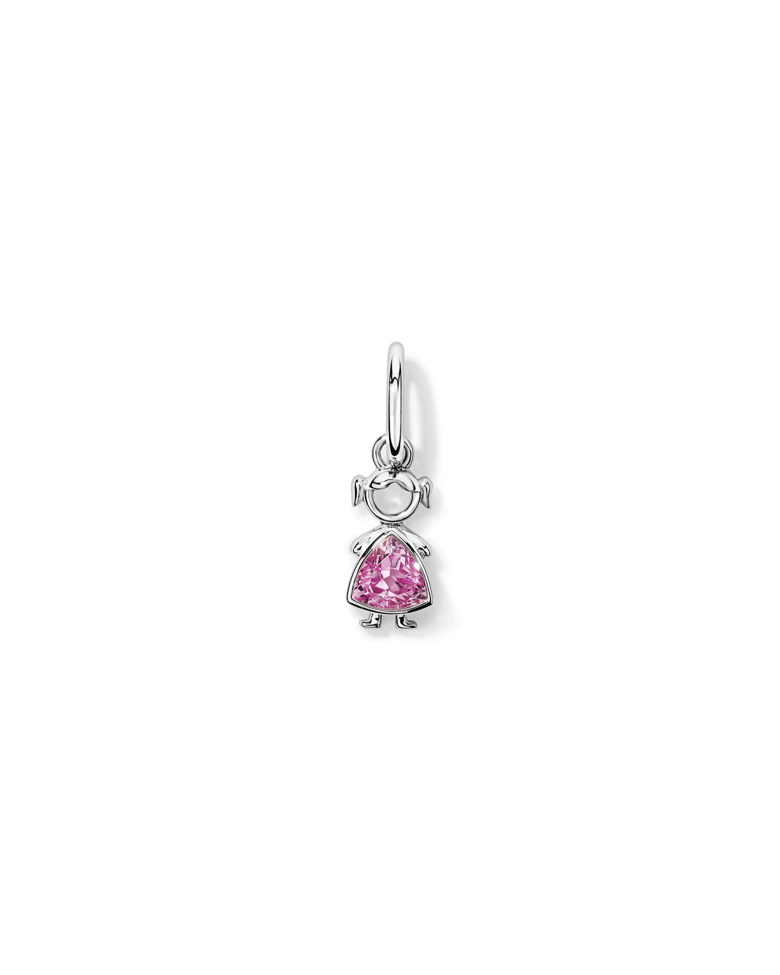 Pendentif fille saphir rose créé en argent sterling