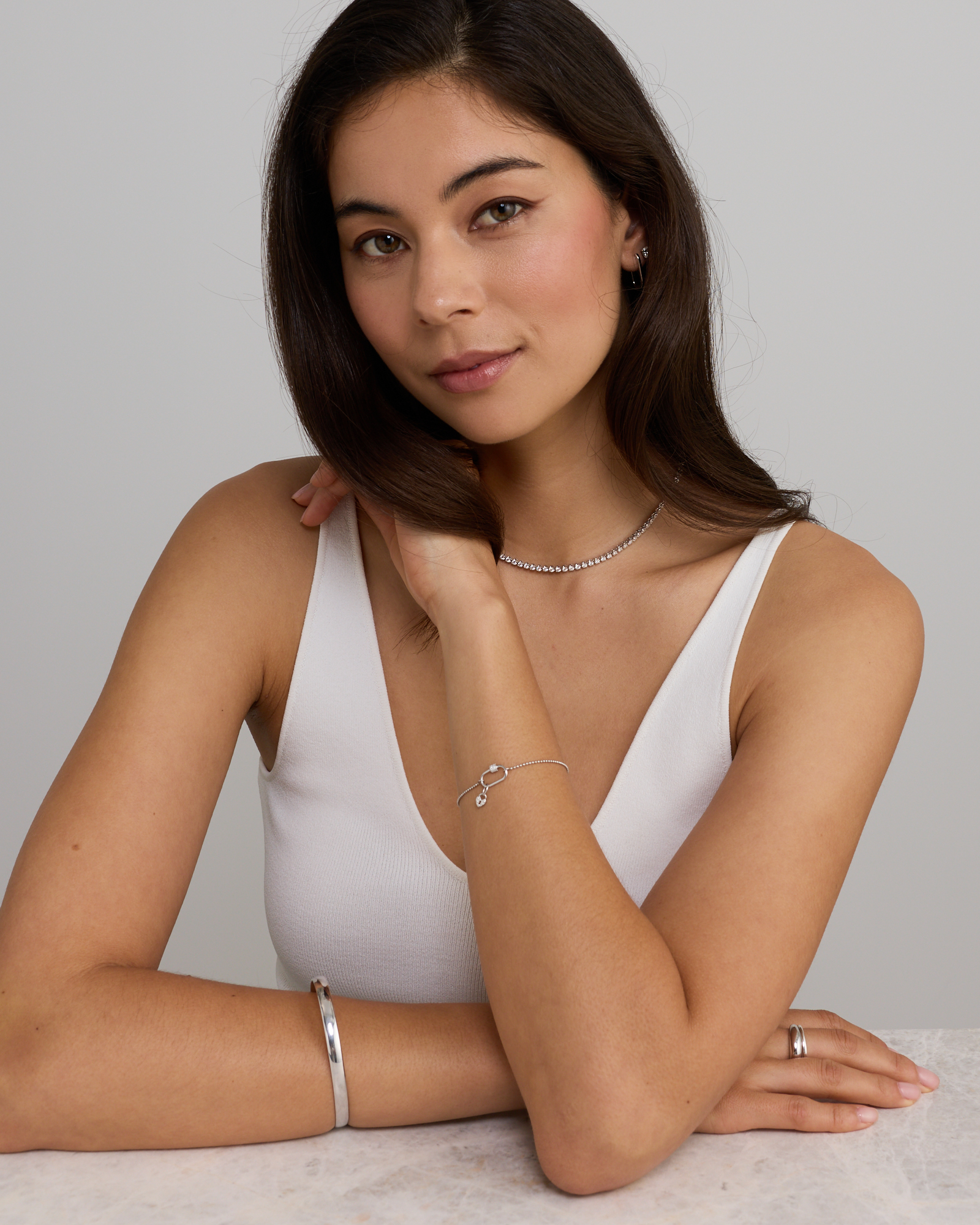 18cm (7") Micro Ball Open Bracelet in Sterling Silver