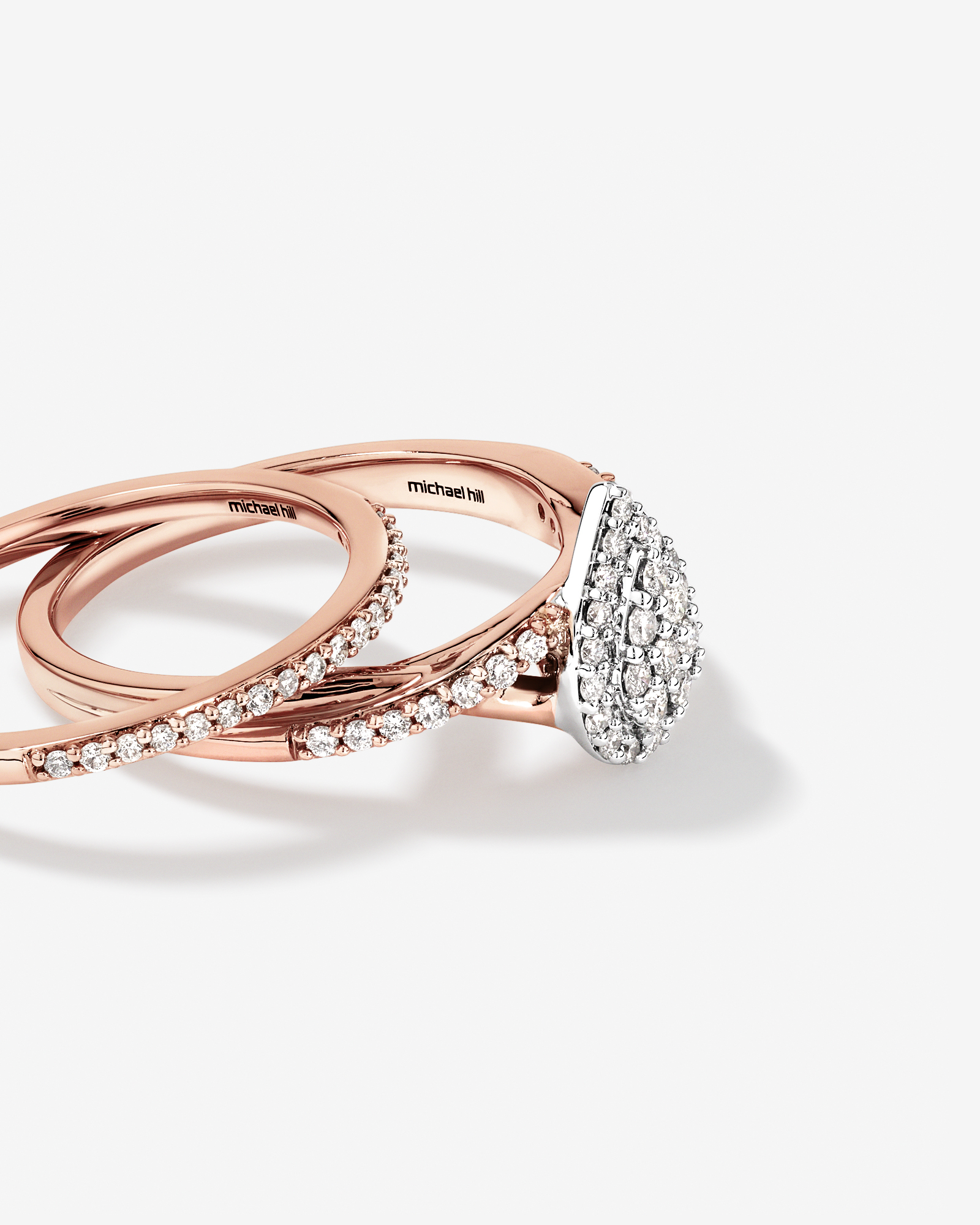 Ensemble de mariée avec 0,38 carat TW de diamants en or rose et blanc 14kt