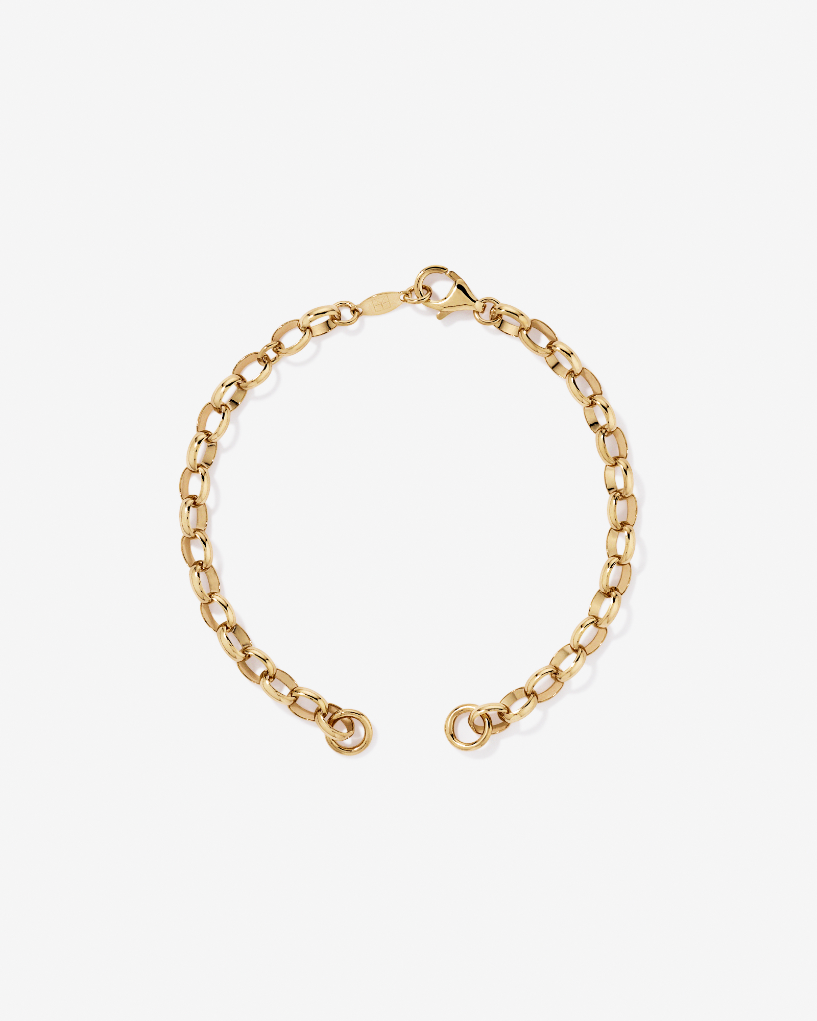 18cm (7") Oval Belcher Open Bracelet in 10ct Yellow Gold