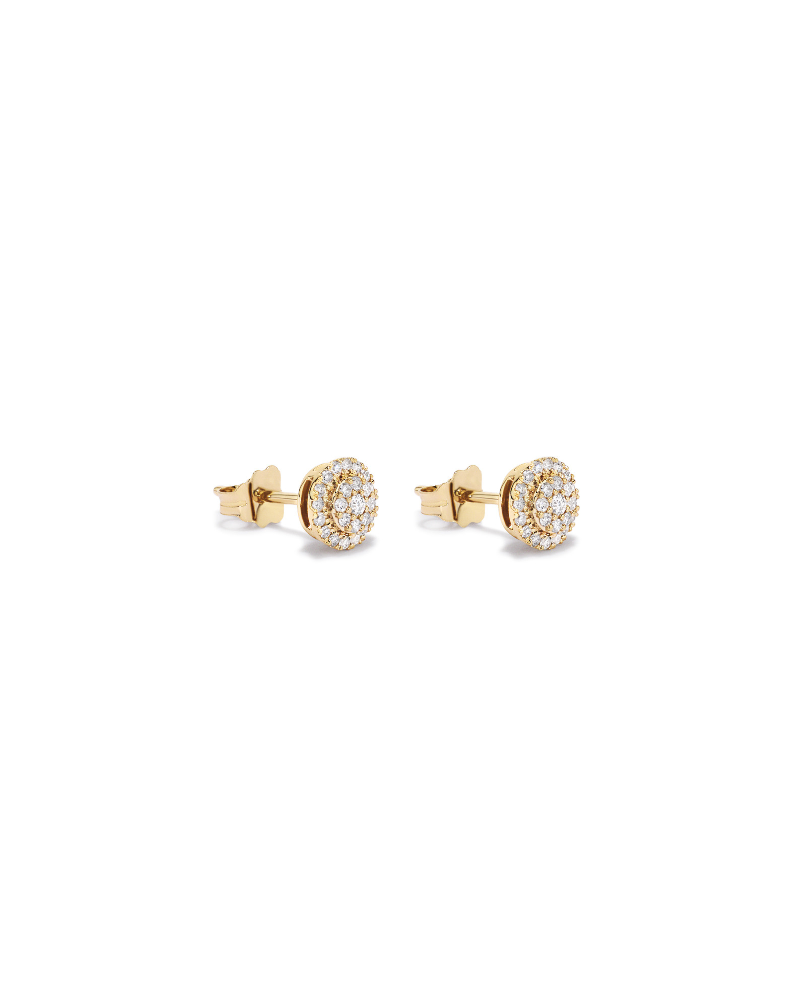 0.25 Carat TW Diamond Round Cluster Stud Earrings in 10kt Yellow Gold