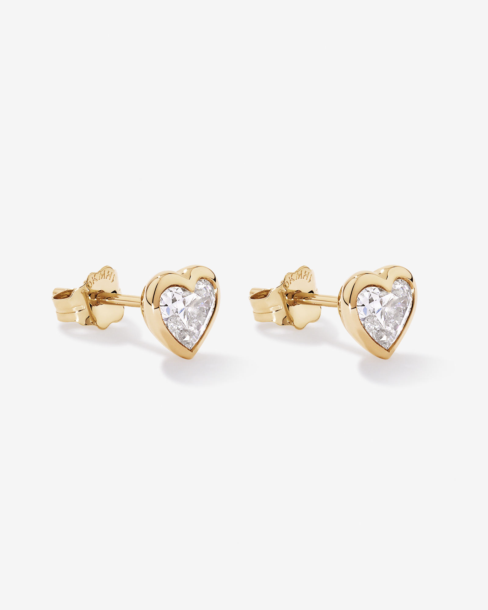1.00 Carat TW Laboratory-Grown Diamond Heart Stud Earrings in 10kt Yellow Gold