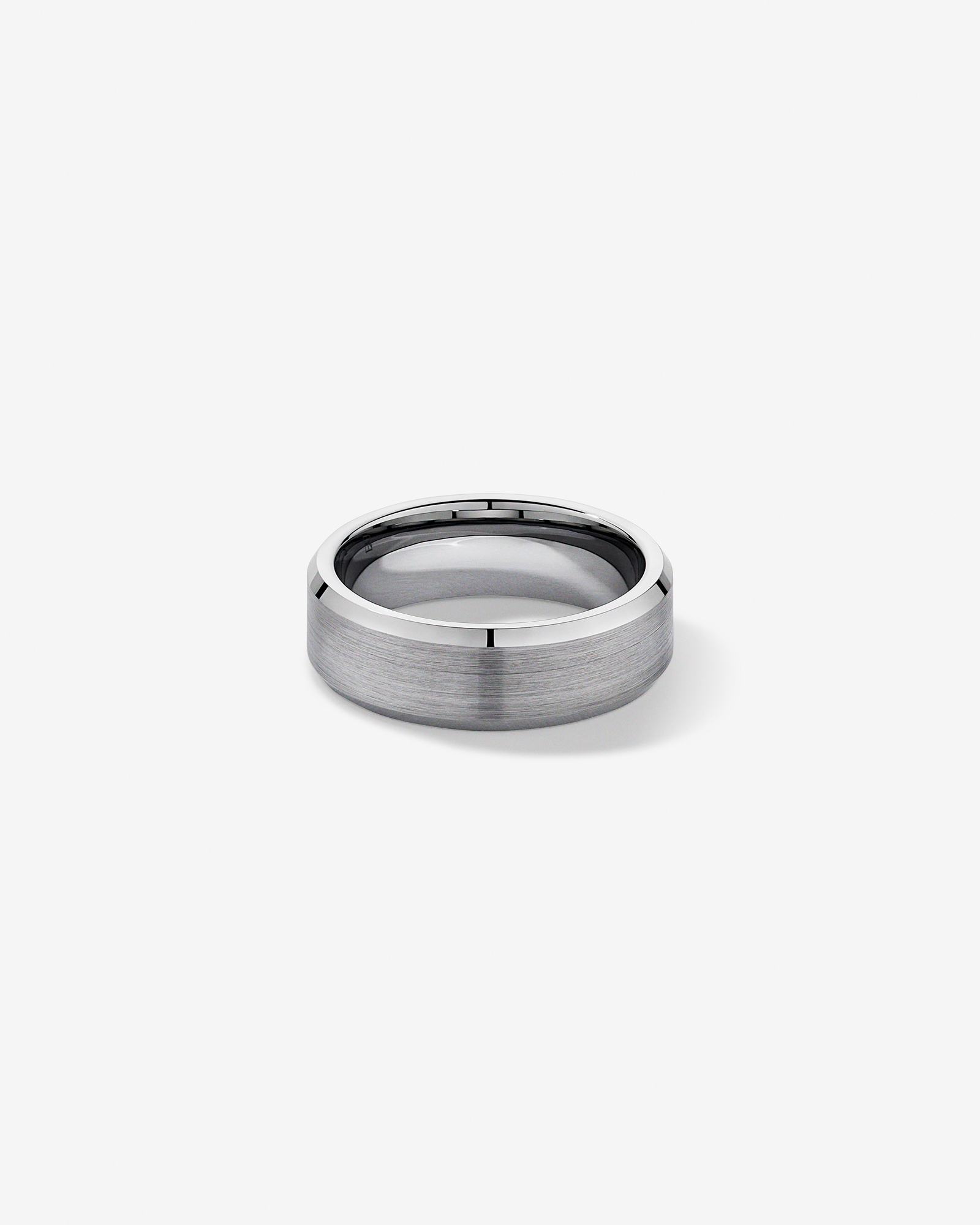 7mm Bevelled Edge Wedding Band in Tungsten