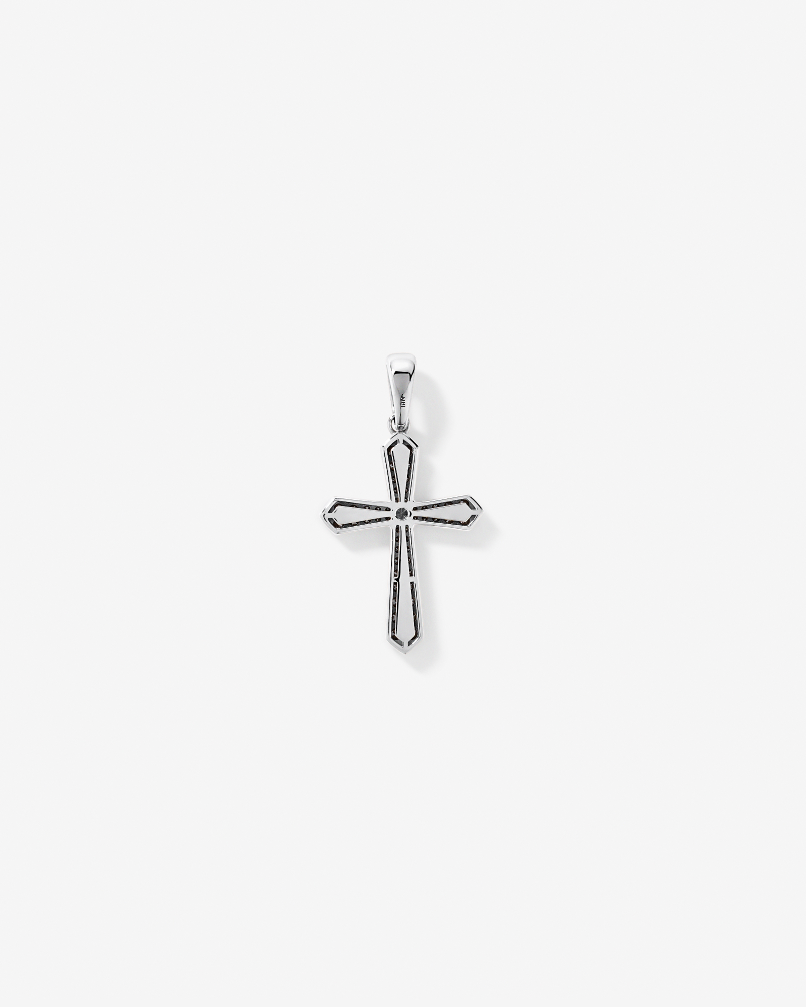 0.88 Carat TW Black Diamond Cross Pendant in 10kt White Gold