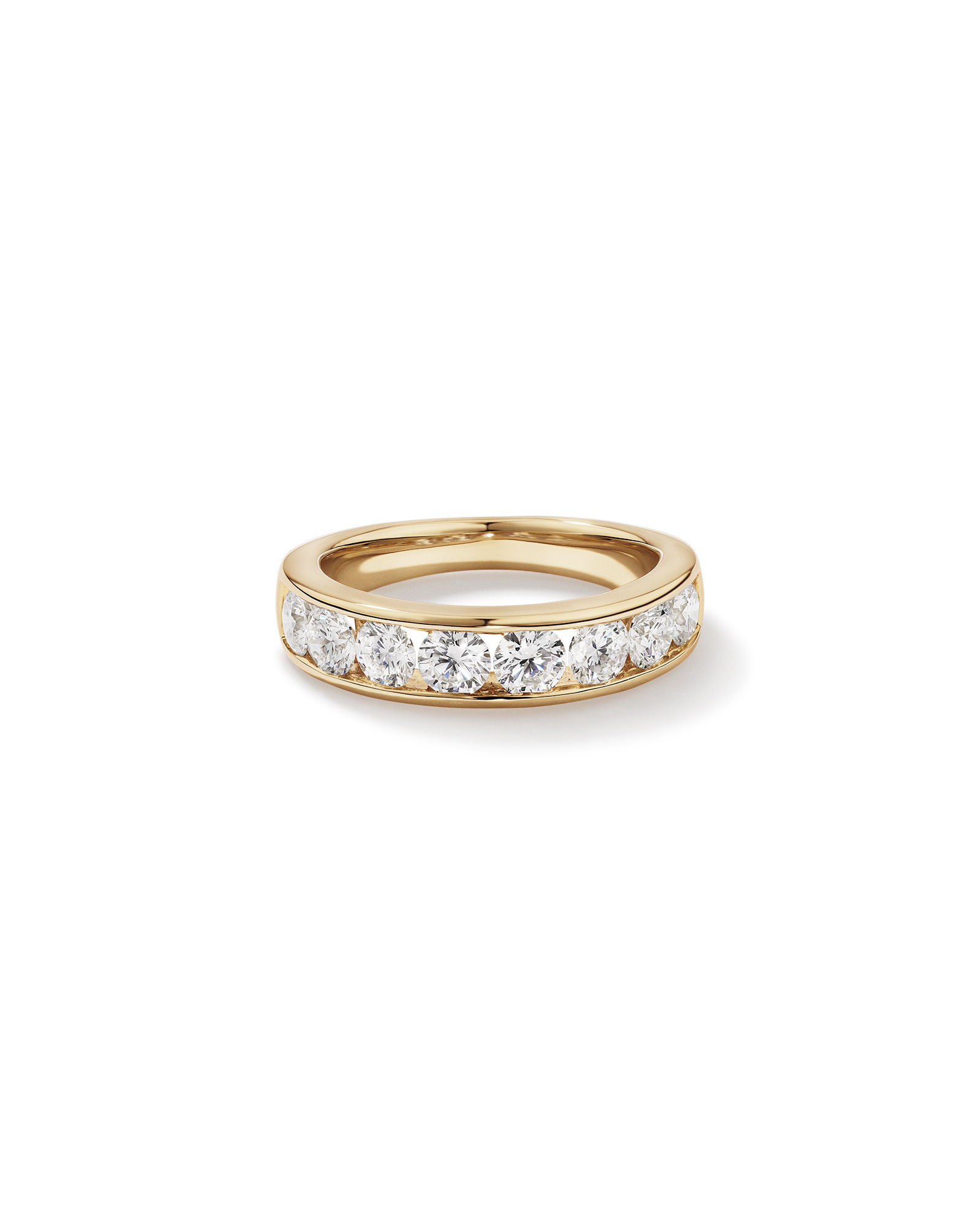 1.50 Carat TW Channel Set Round Brilliant Lab-Grown Diamond Wedding Ring 14kt Yellow Gold