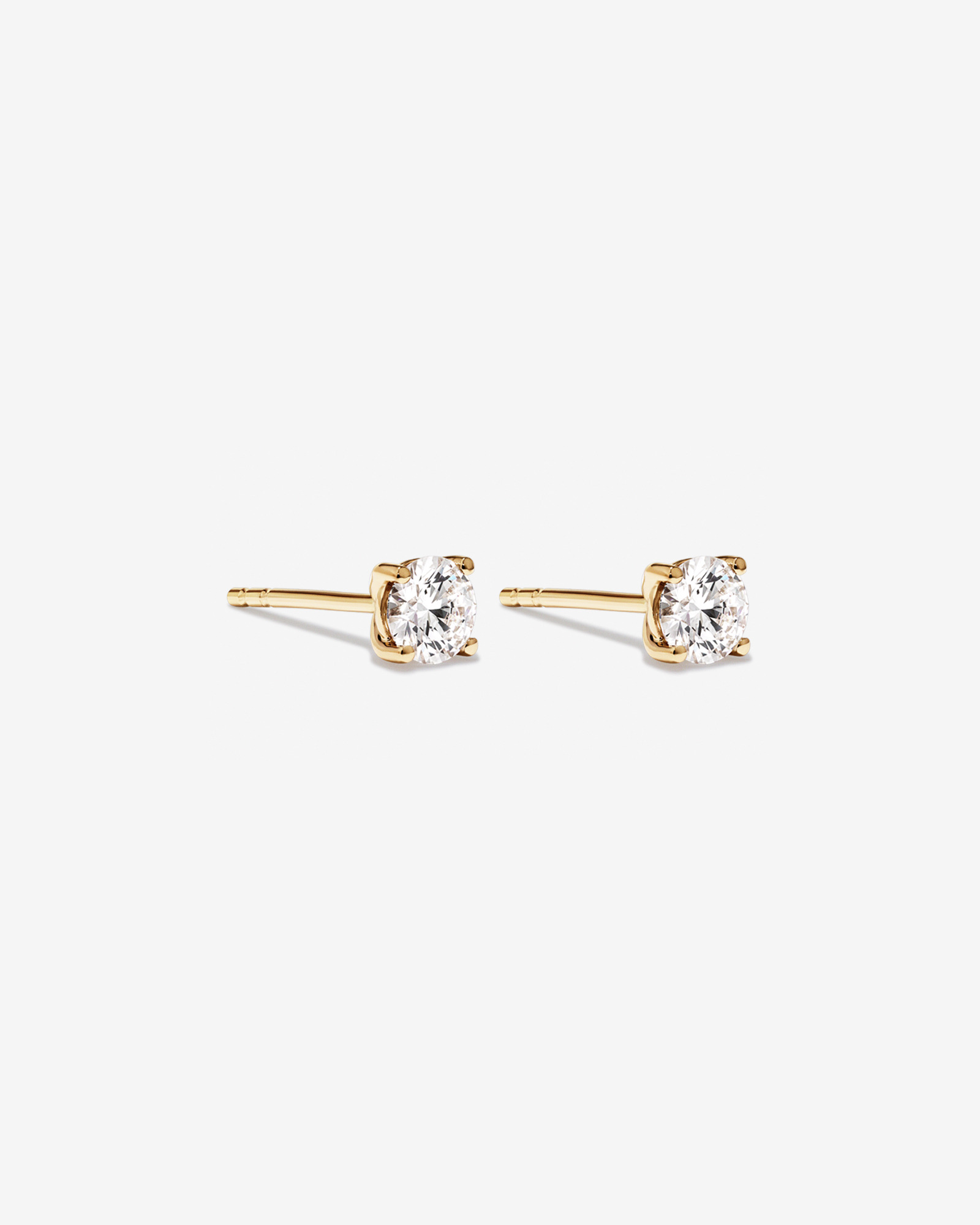 0.50 Carat TW Laboratory-Grown Diamond Solitaire Stud Earrings in 14kt Yellow Gold