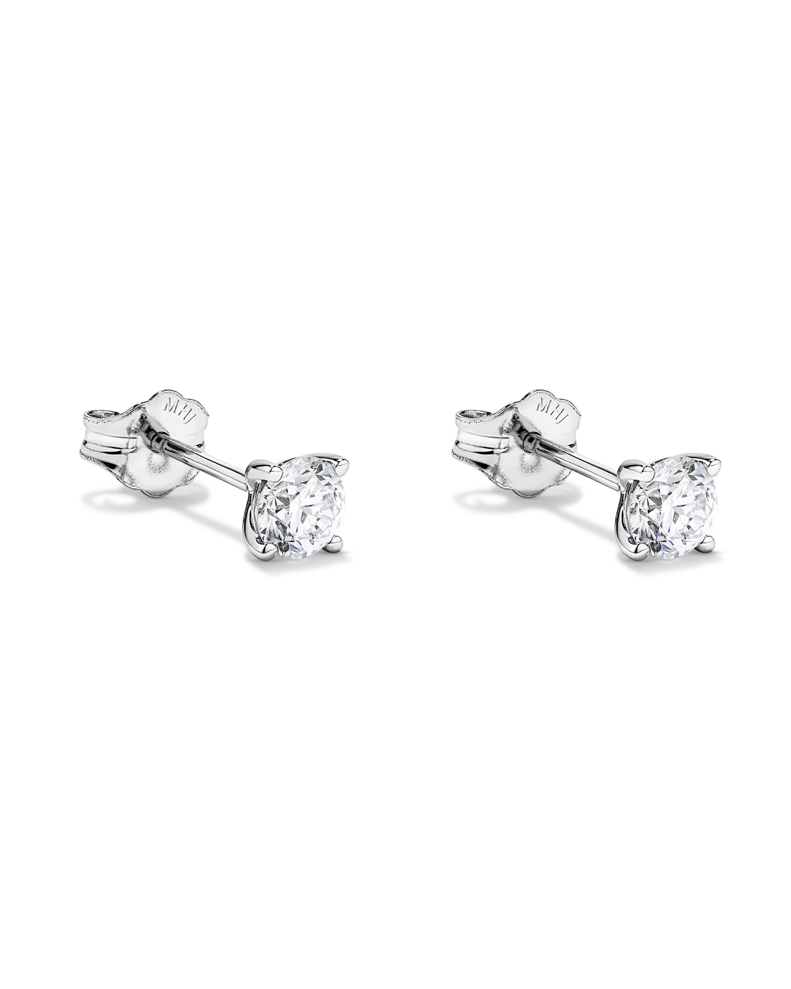 0.65TW Lab Diamond Solitaire Stud Earrings in 10kt White Gold