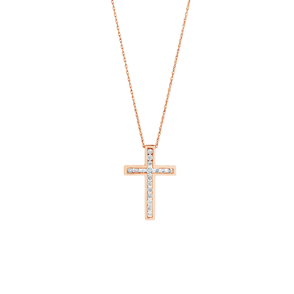 Cross Pendant in 10kt Rose Gold With 0 