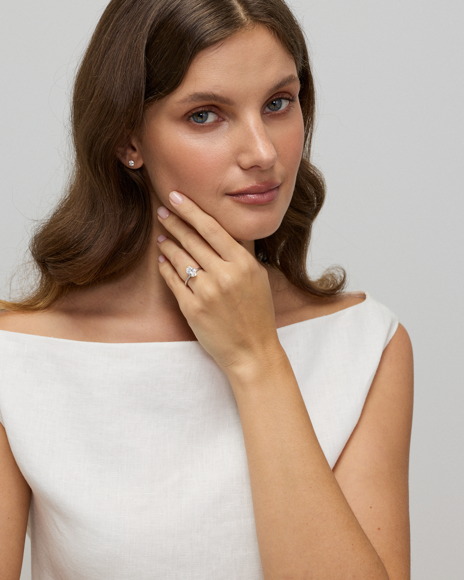 1.57TW Oval Laboratory-Grown Diamond Solitaire Ring 14kt Gold