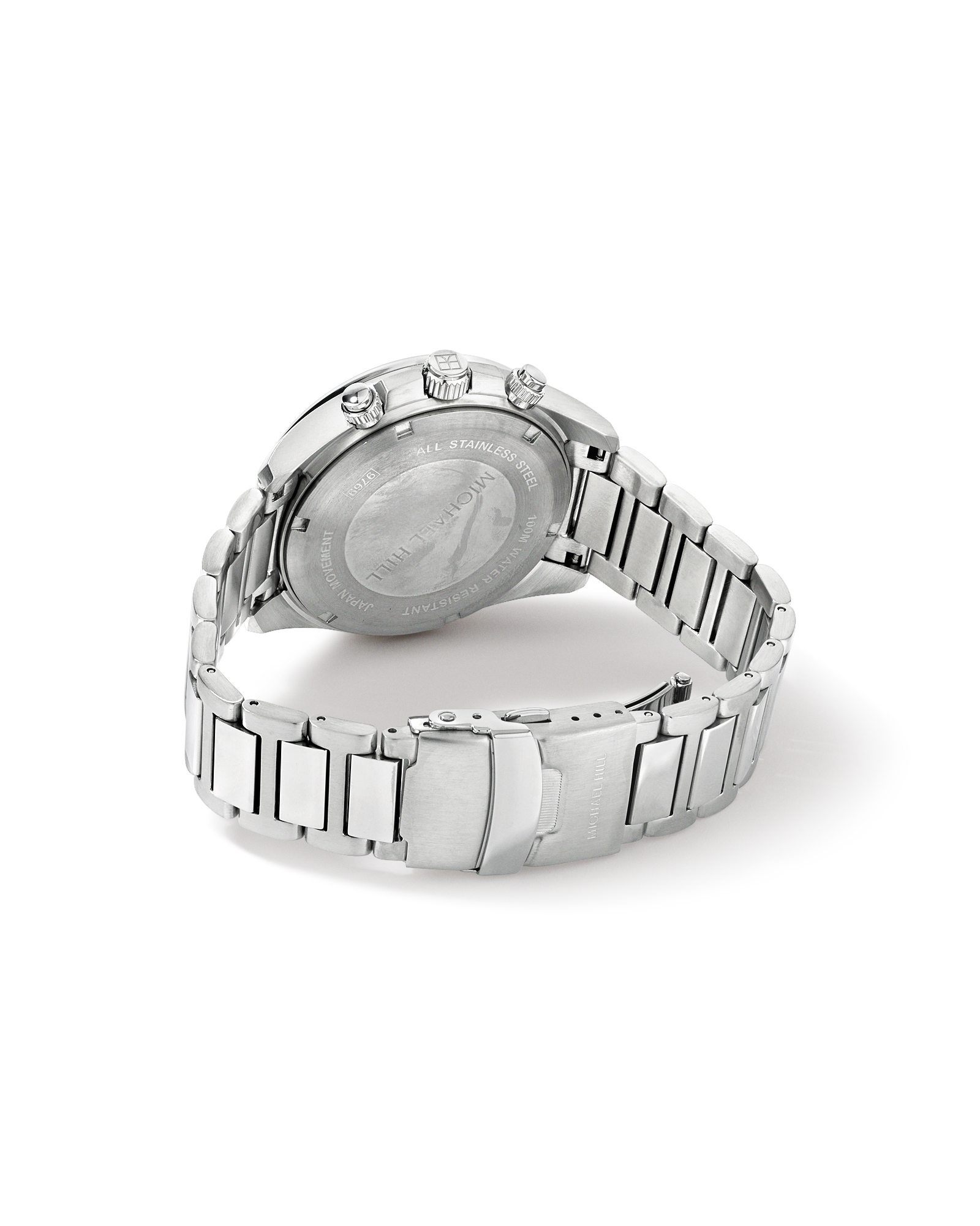 Montre Chronographe Pour Hommes Deux Tons En Acier Inoxydable Teinte Bleue