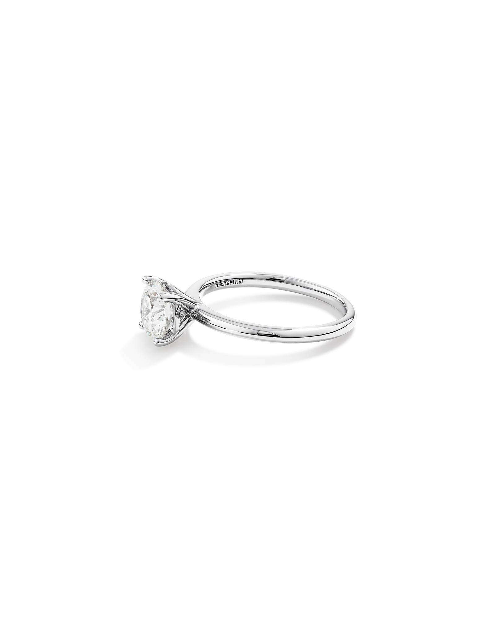 1.50 Carat TW Round Brilliant Laboratory-Grown Diamond Solitaire Engagement Ring 14kt White Gold