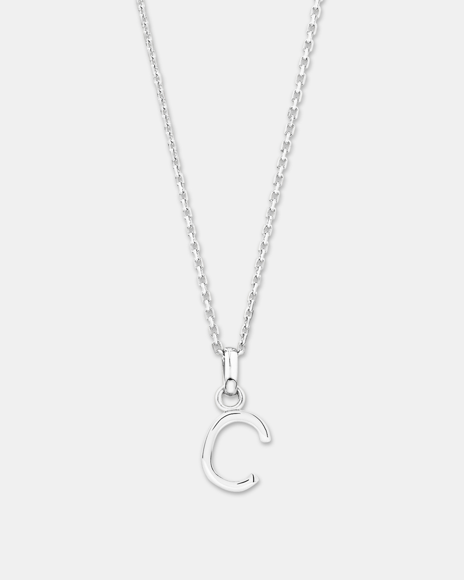 "C" Initial Pendant in Sterling Silver