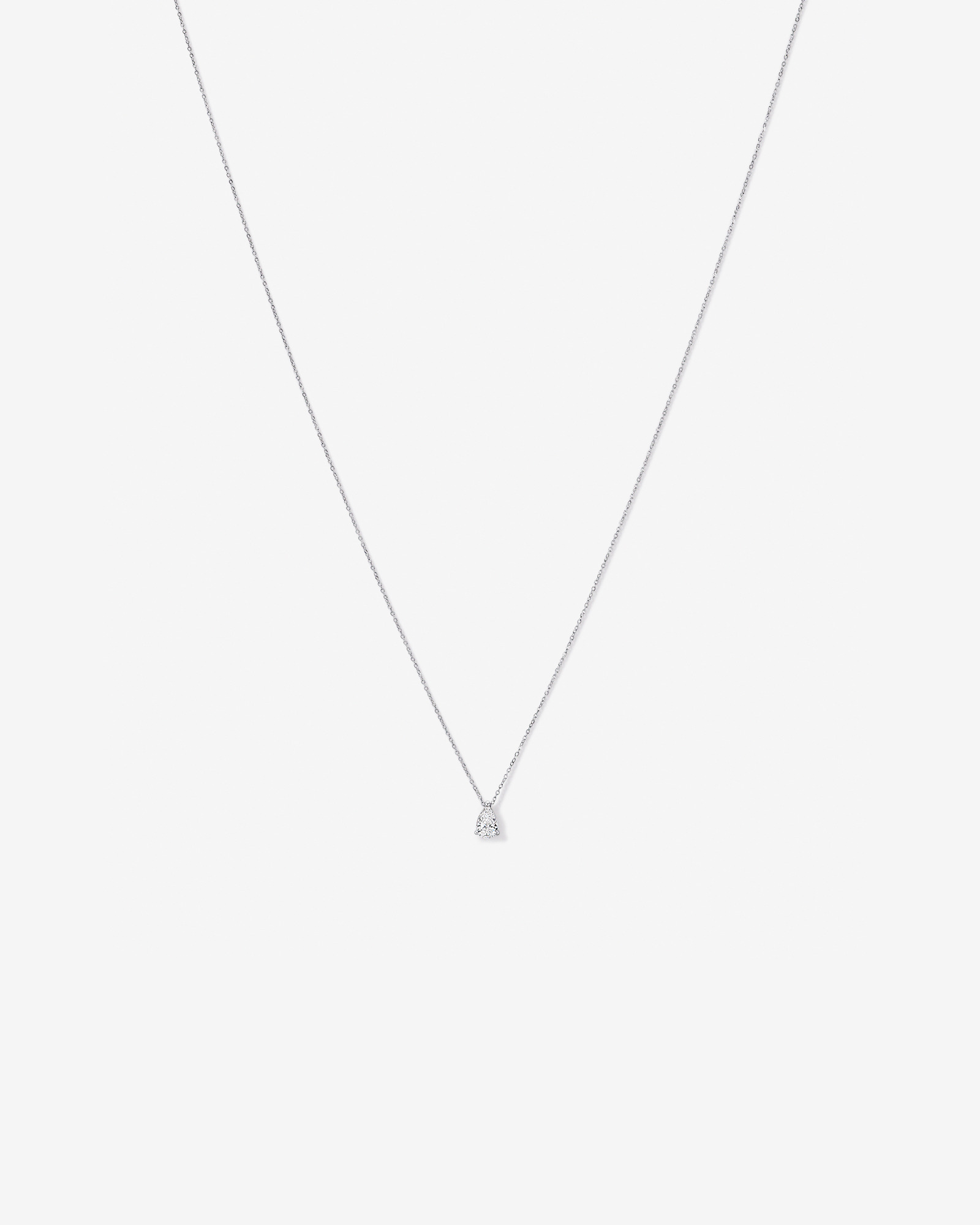 0.50TW Lab Diamond Pear Solitaire Necklace in 10kt Gold