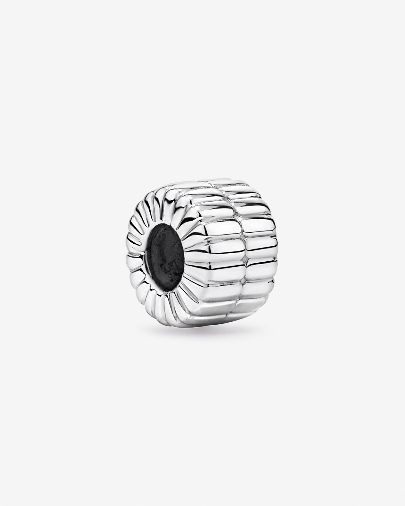 Ribbed Pendant Spacer in Sterling Silver