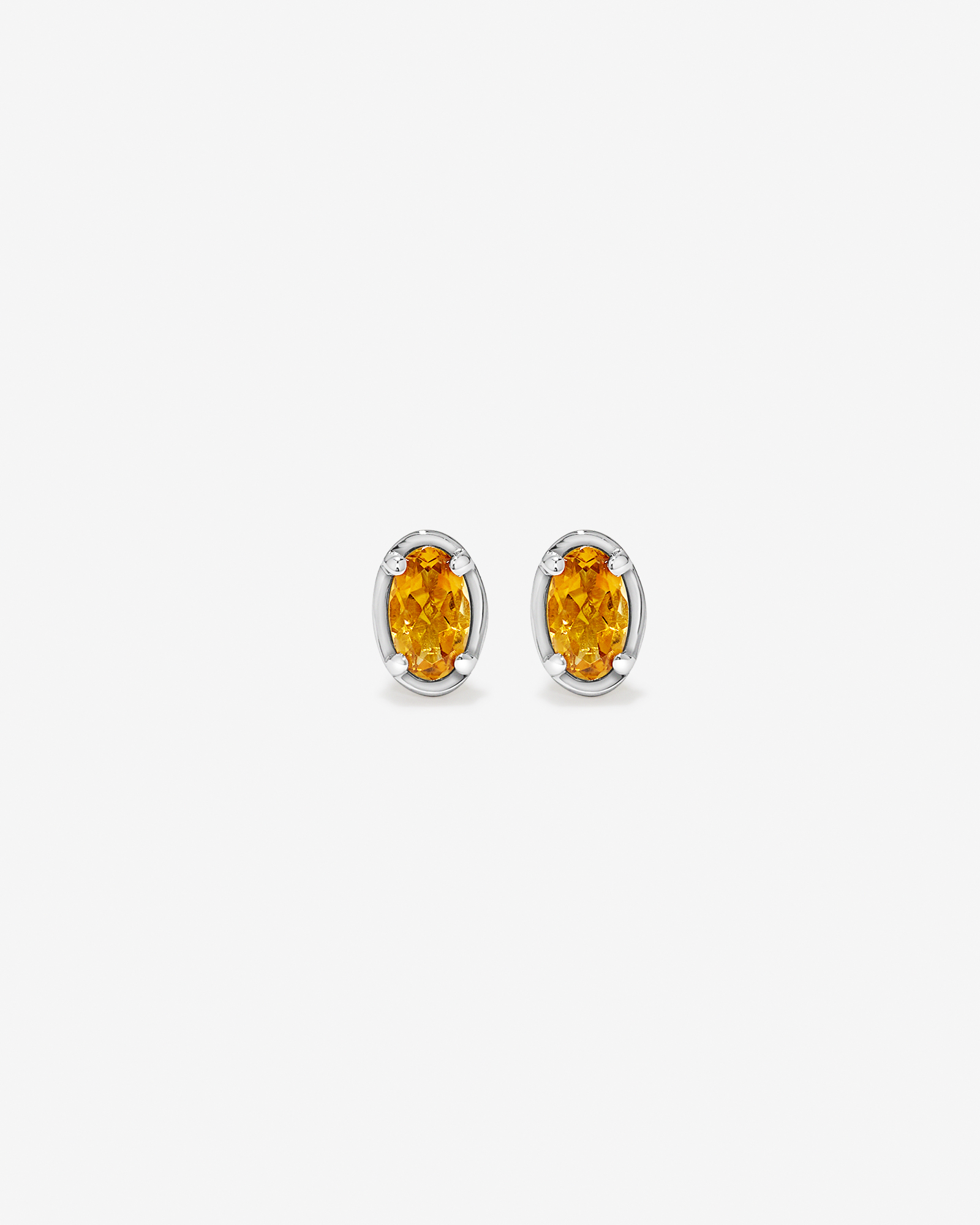 Boucles d’oreilles en citrine à coupe ovale en argent sterling