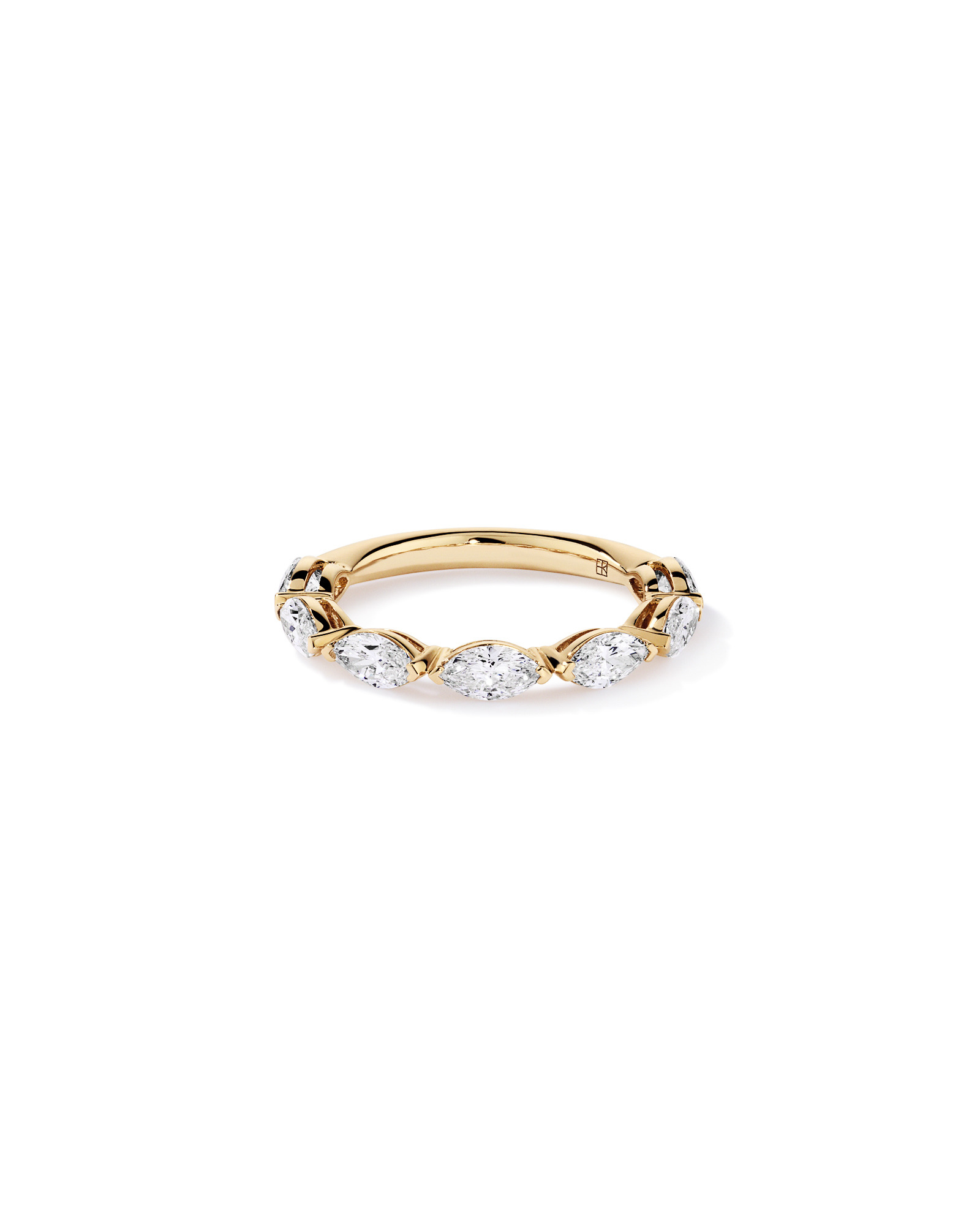 Bague de mariage en diamant 1,40 carat TW Est-Ouest Marquise cultivée laboratoire or jaune 14 carats