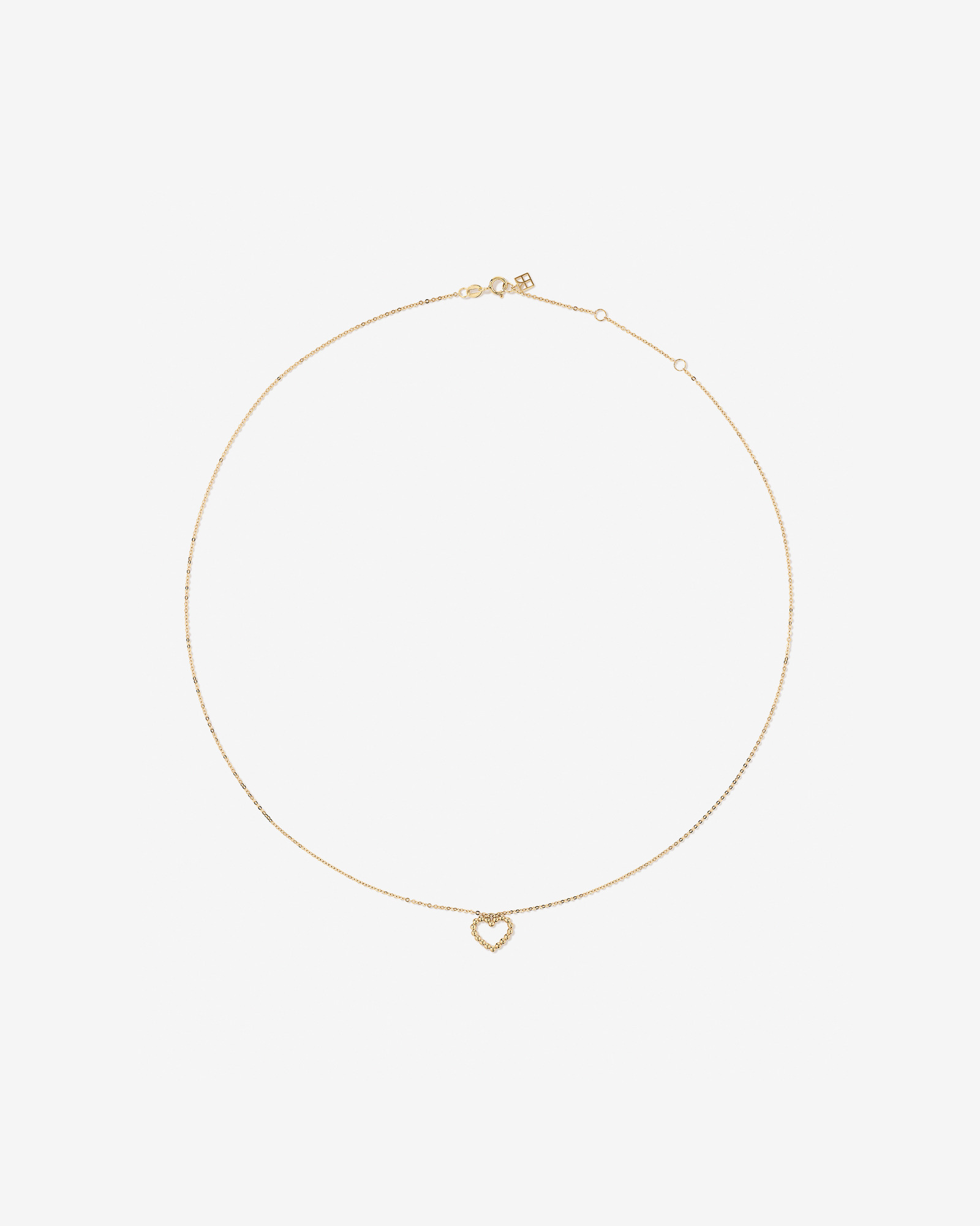 Bead Heart Pendant and Stud Earrings Set in 10kt Yellow Gold