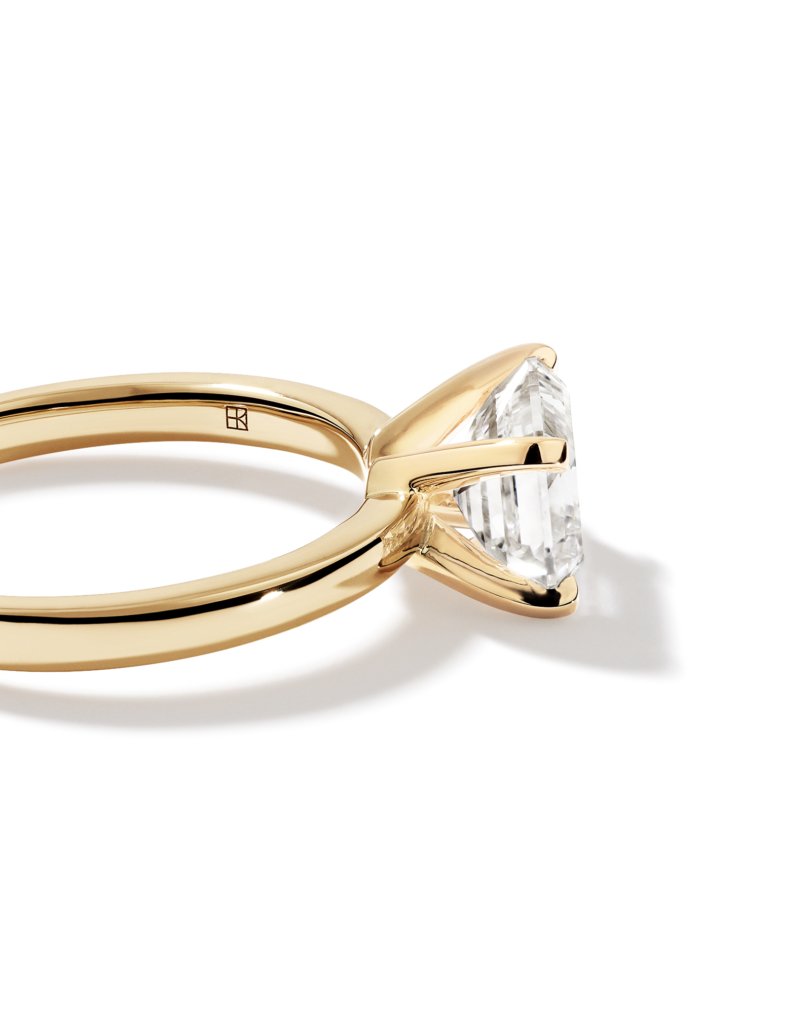 2.00 Carat TW East West Emerald Cut Lab-Grown Diamond Solitaire Engagement Ring 14kt Yellow Gold