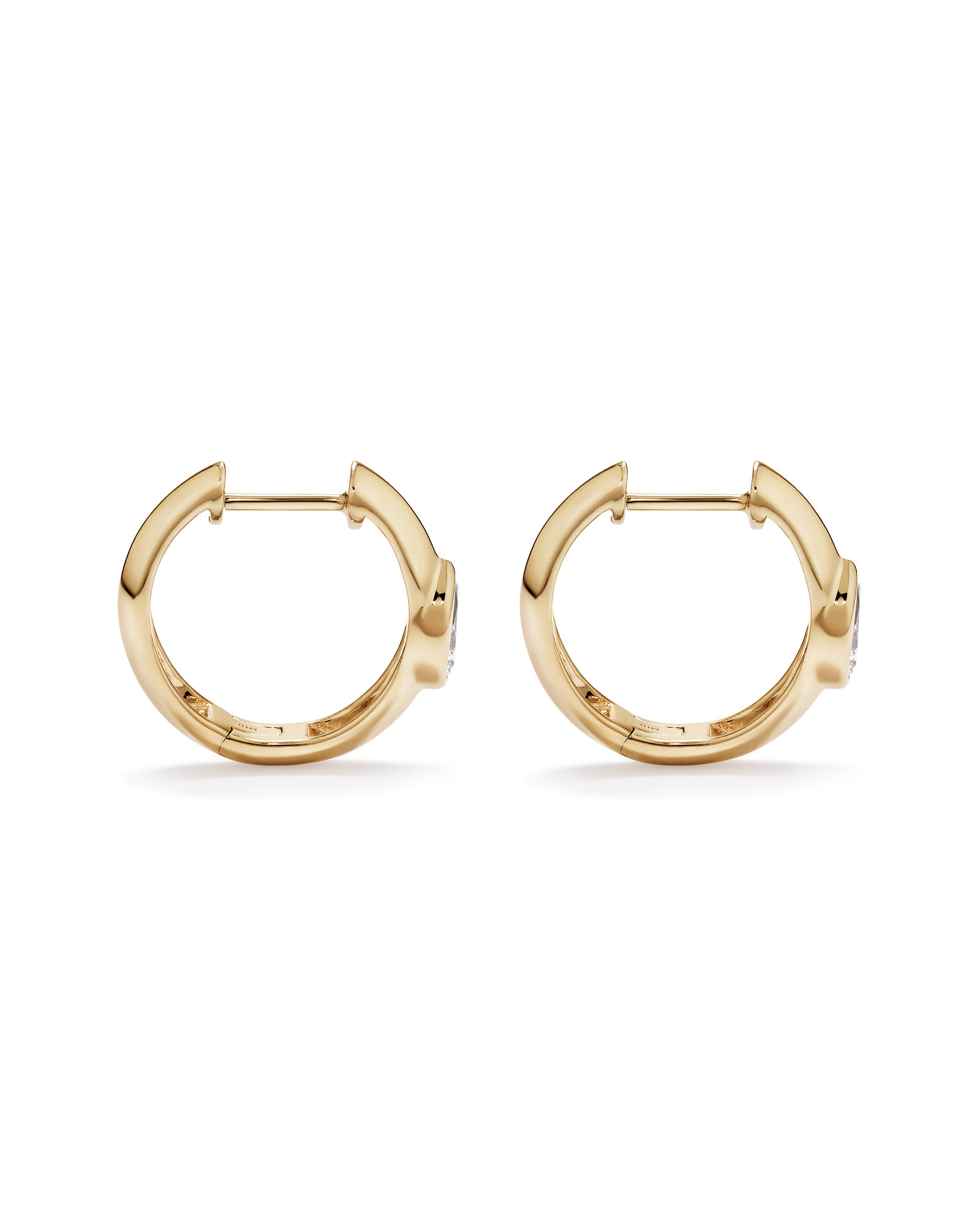 0.50 Carat TW of Laboratory-Grown Pear Cut Diamond Huggie Earrings in 10kt Yellow Gold