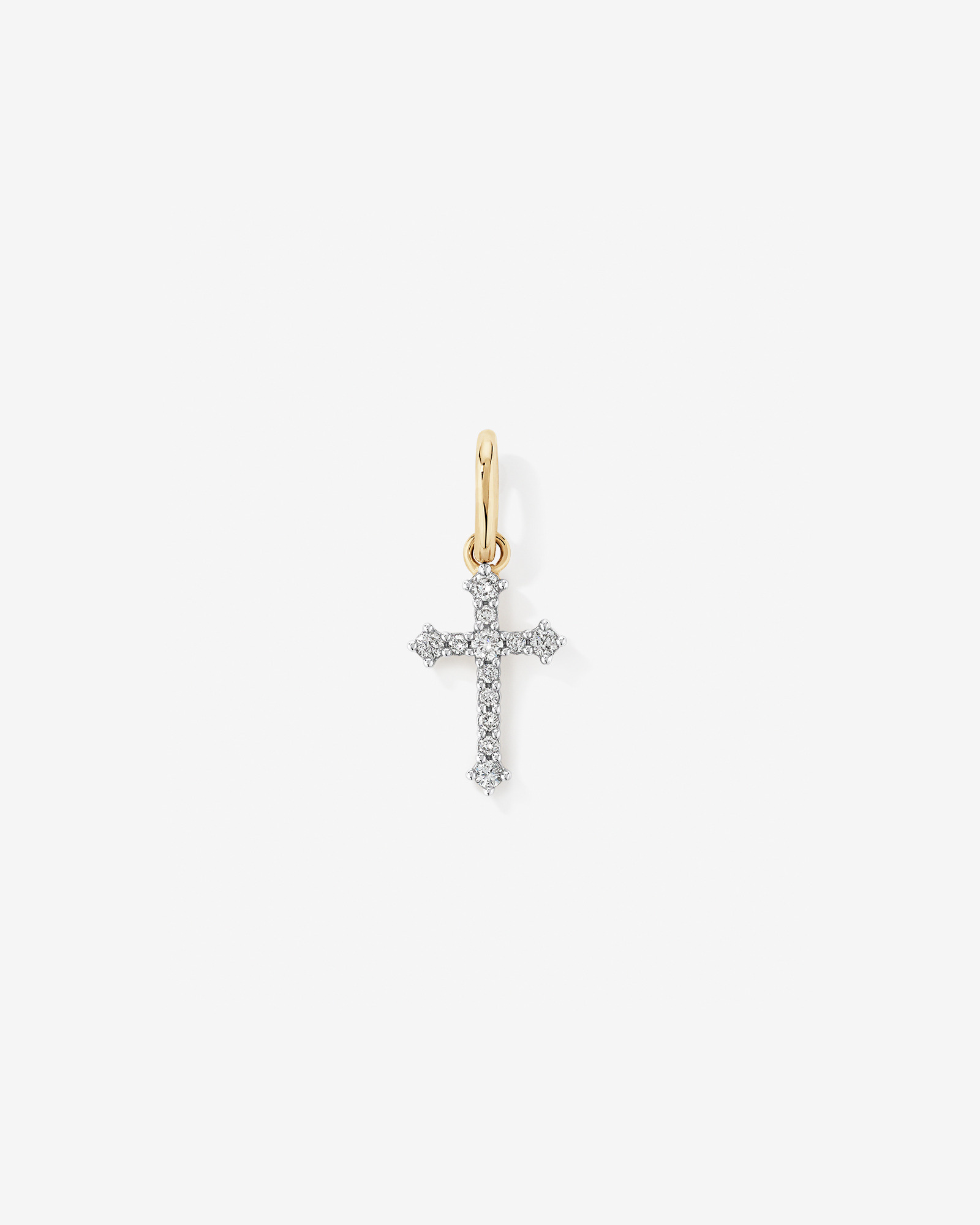 0.10 Carat TW Diamond Cross Pendant in 10kt Yellow Gold