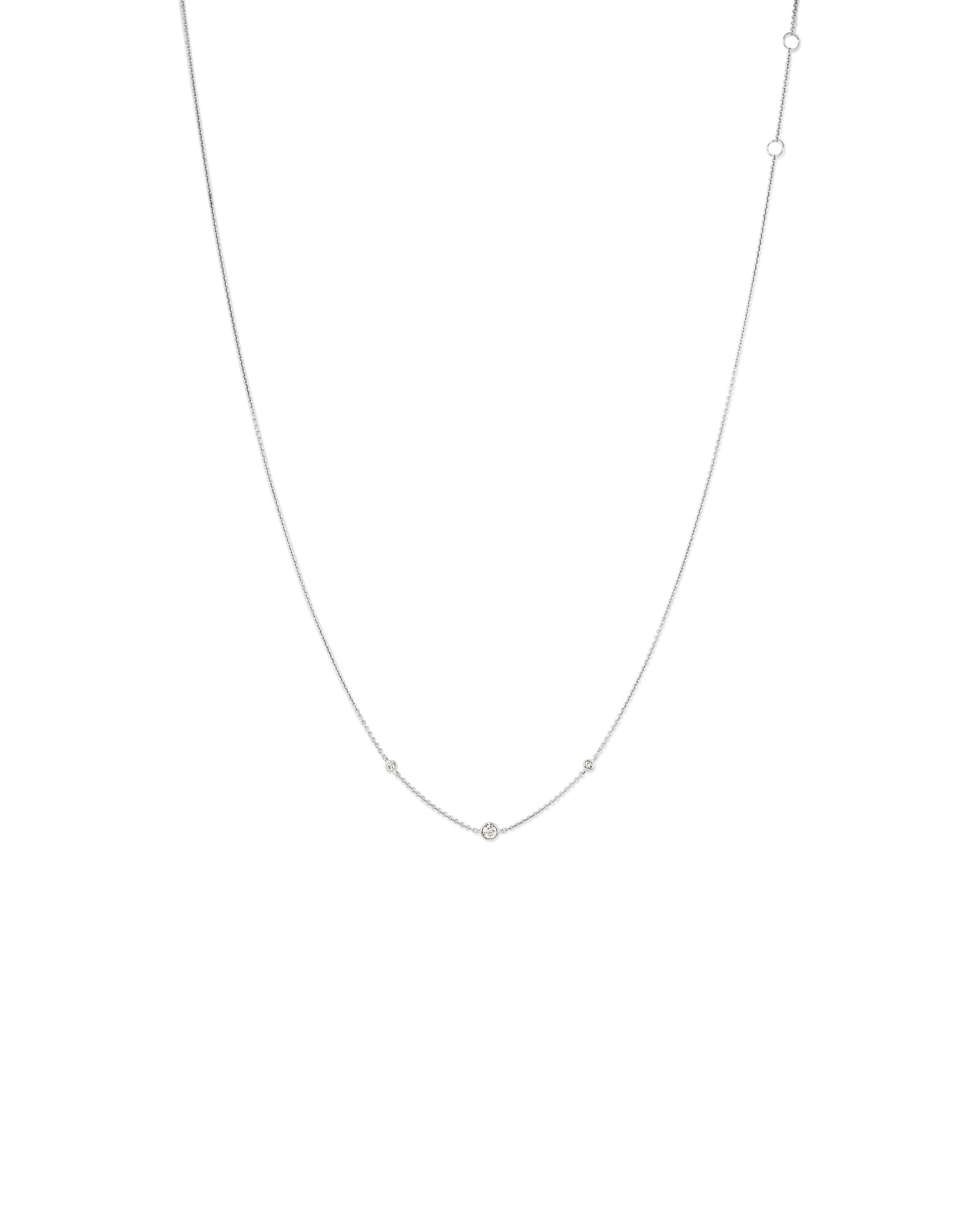 Station Necklace With 0.10 Carat TW Diamonds In Sterling Silver