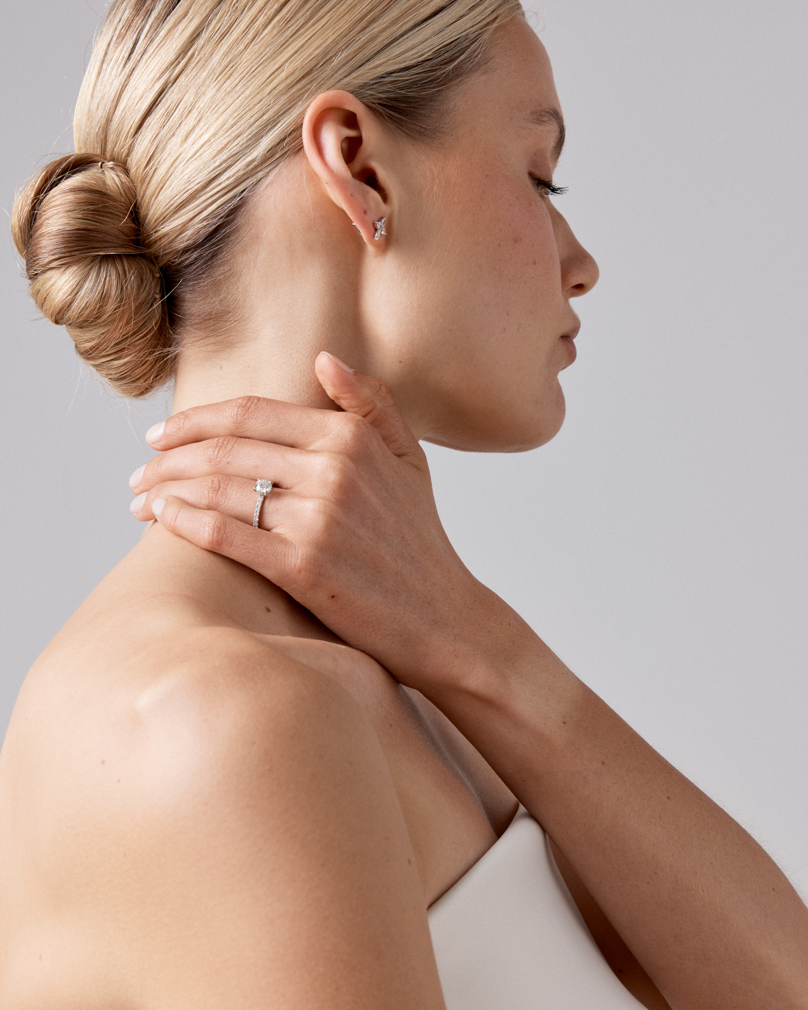 1.40 Carat TW Round Brilliant Diamond Solitaire Pave Hidden Halo Engagement Ring in Platinum