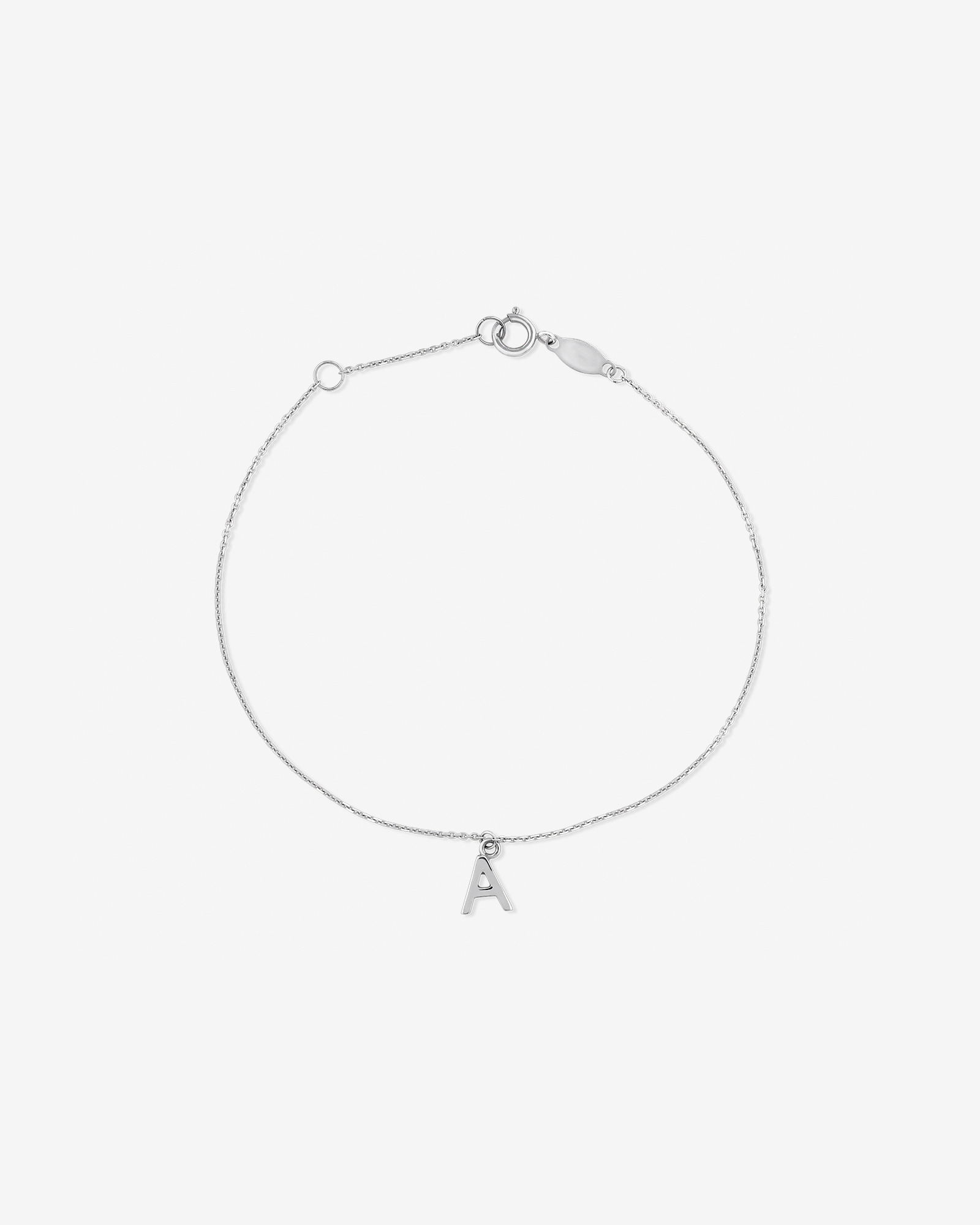 19cm (7.5") A Initial Bracelet in Sterling Silver