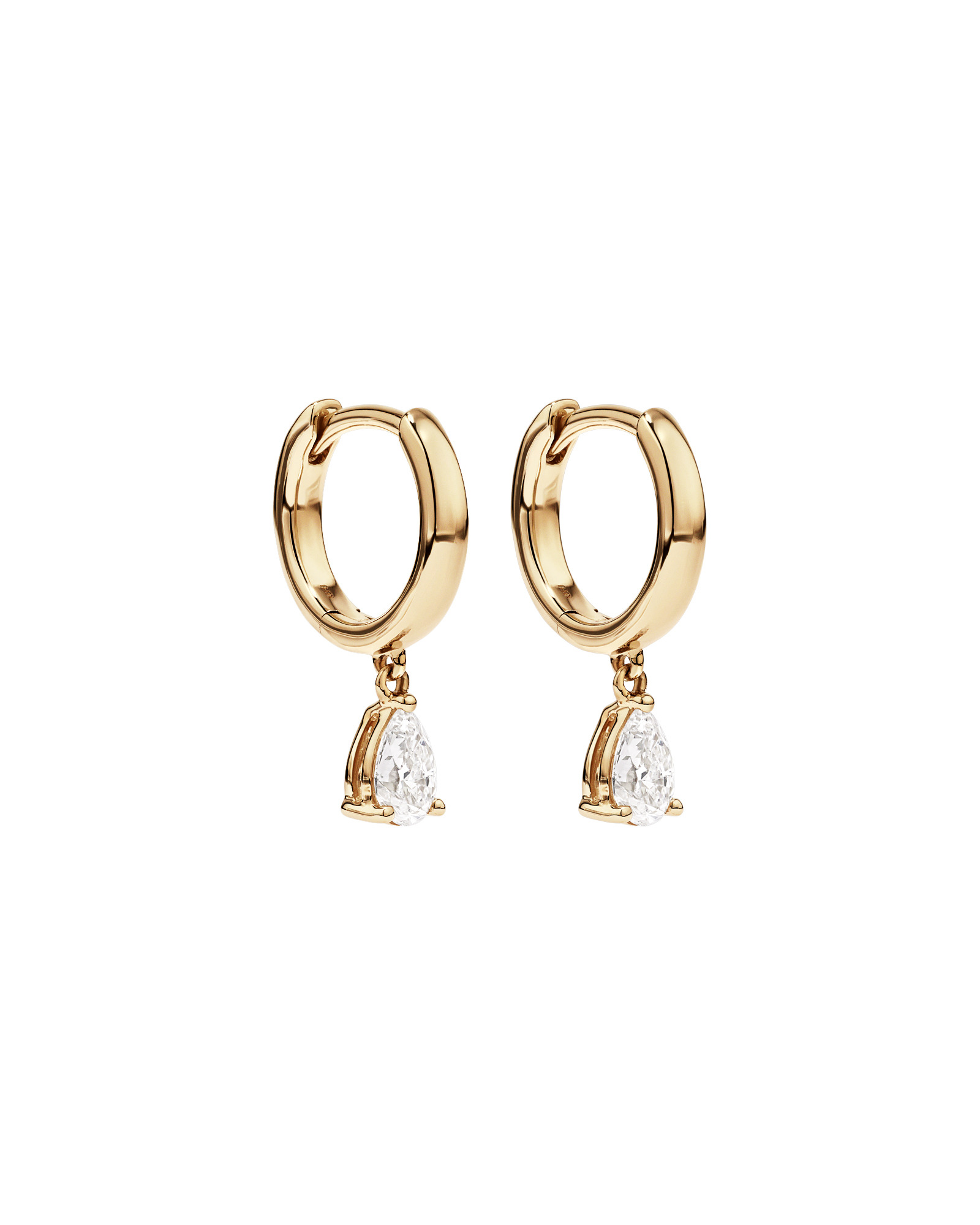 0.50 Carat TW Pear Cut Laboratory-Grown Diamond Drop Sleeper Earrings in 10kt Yellow Gold