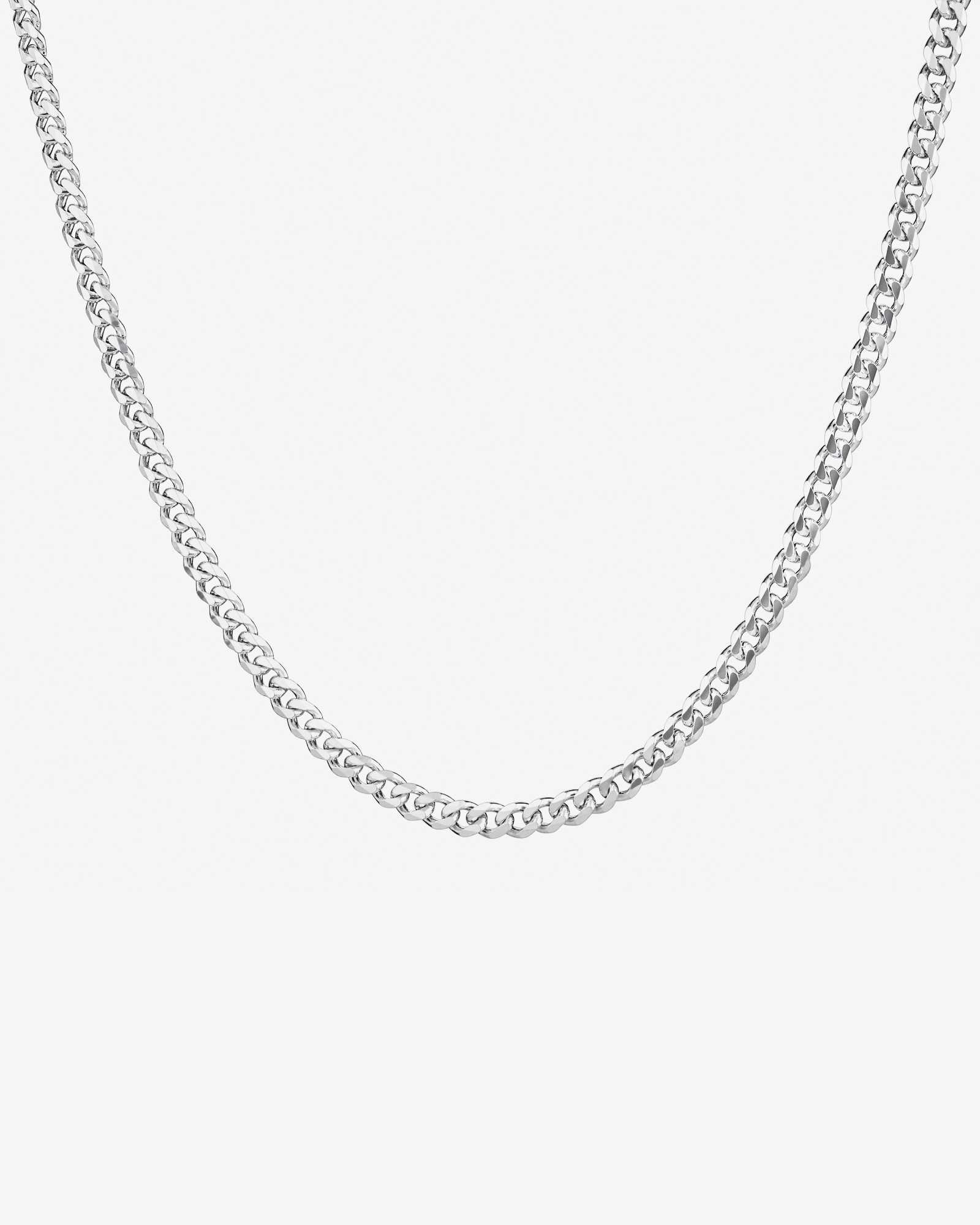 Chaîne à maillons gourmette en argent sterling de 50 cm, largeur 4 mm à 4,5 mm