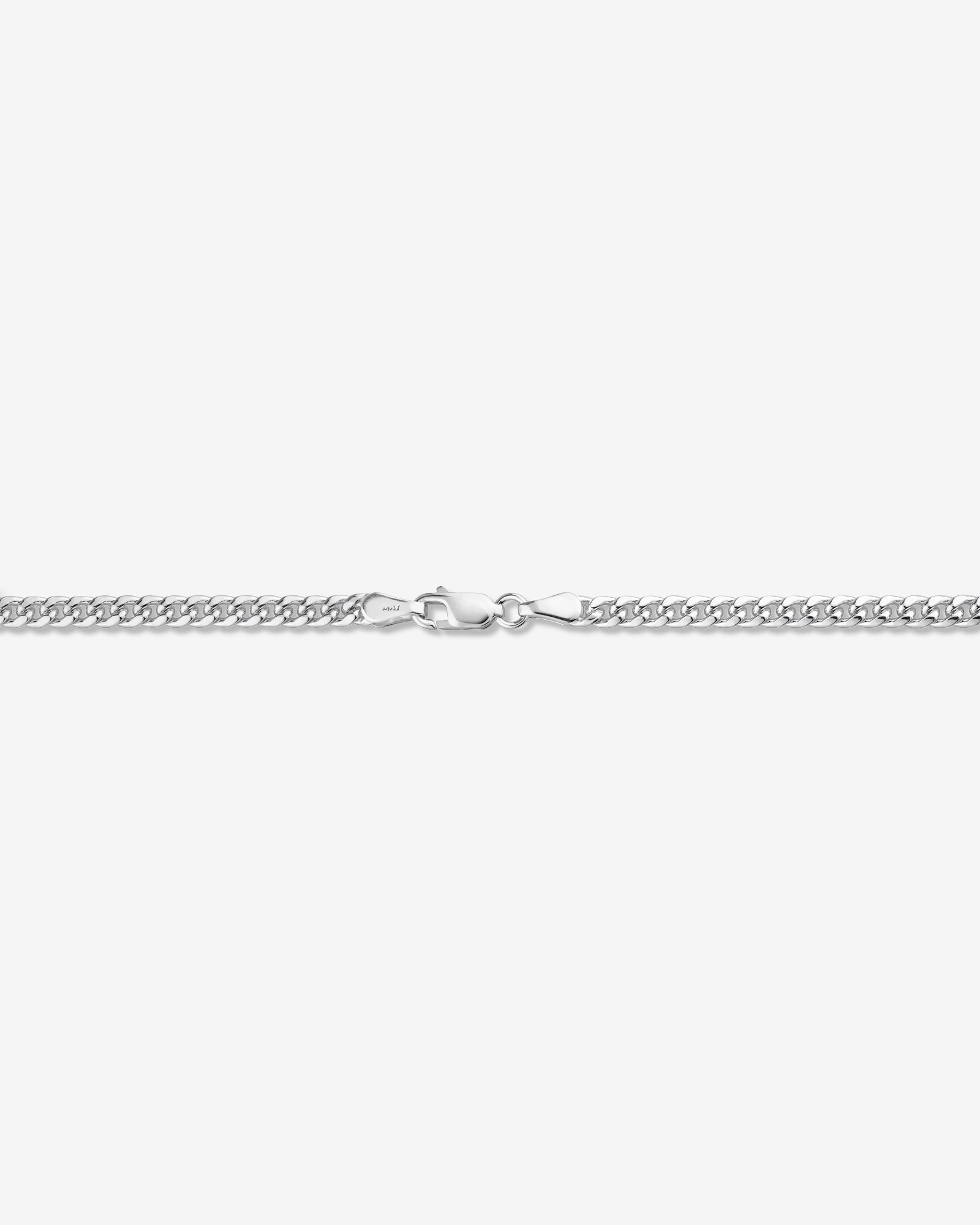 Chaîne à maillons gourmette en argent sterling de 55 cm, largeur de 3,5 mm Miami
