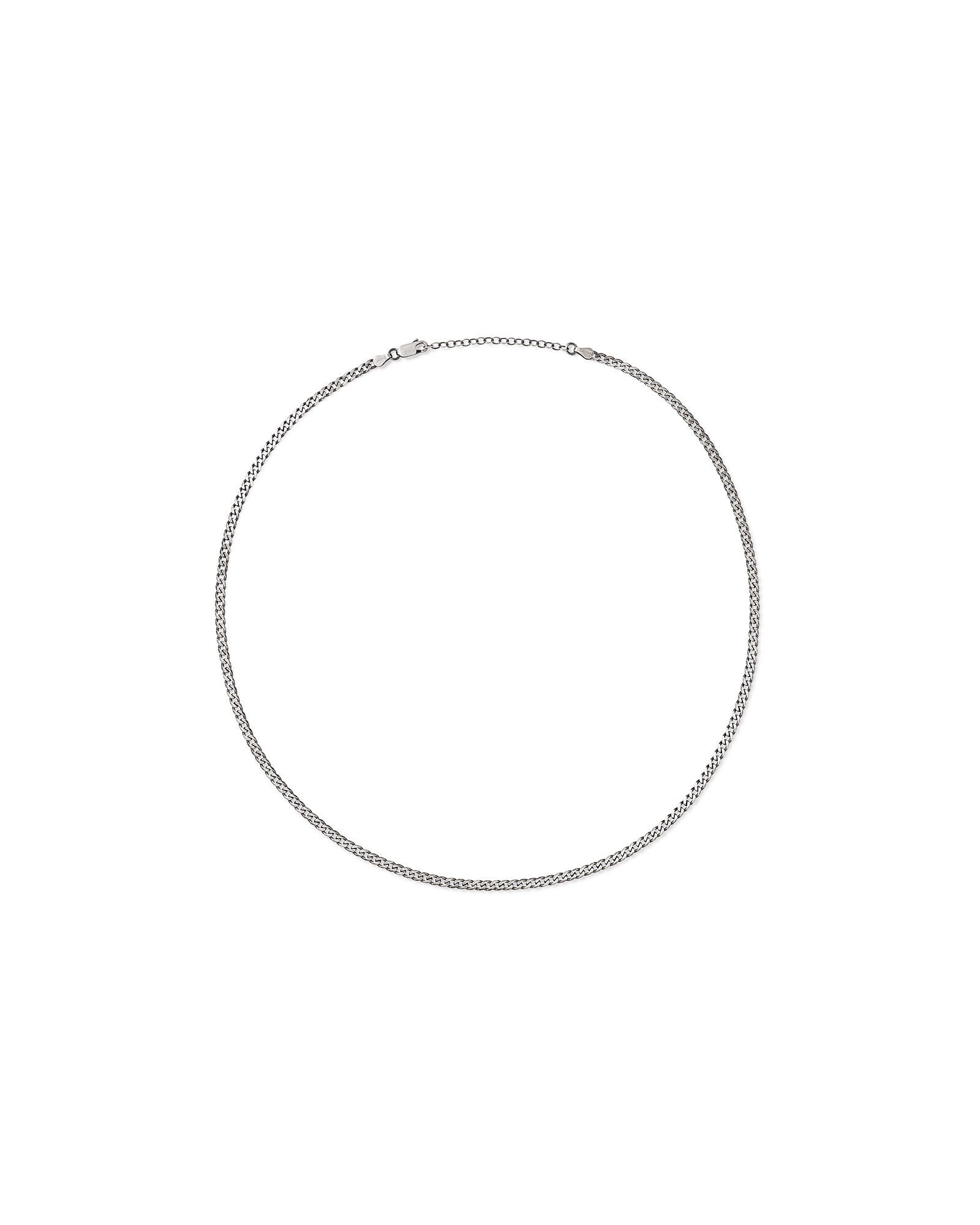 60cm (24") Oxidised Curb Chain in Sterling Silver