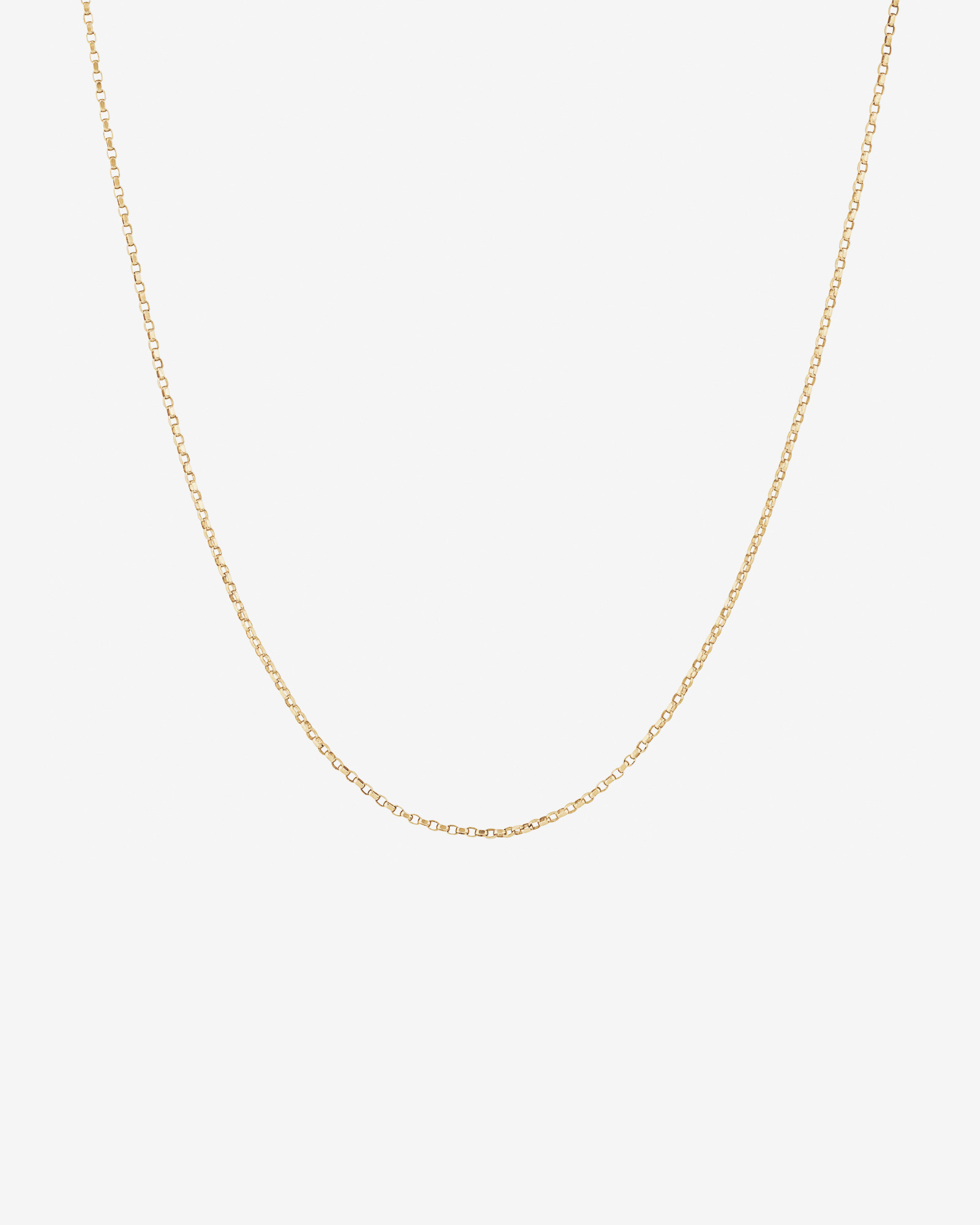 50cm (20") 1mm-1.5mm Width Diamond Cut Belcher Chain in 18kt Yellow Gold
