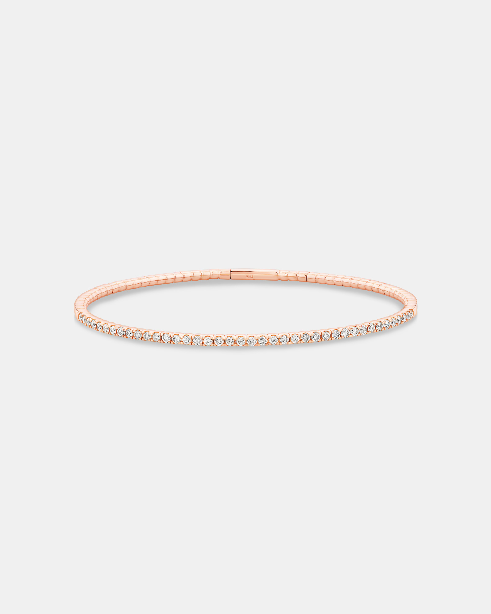 0.68 Carat TW Diamond Row Flex Bangle in 10kt Rose Gold