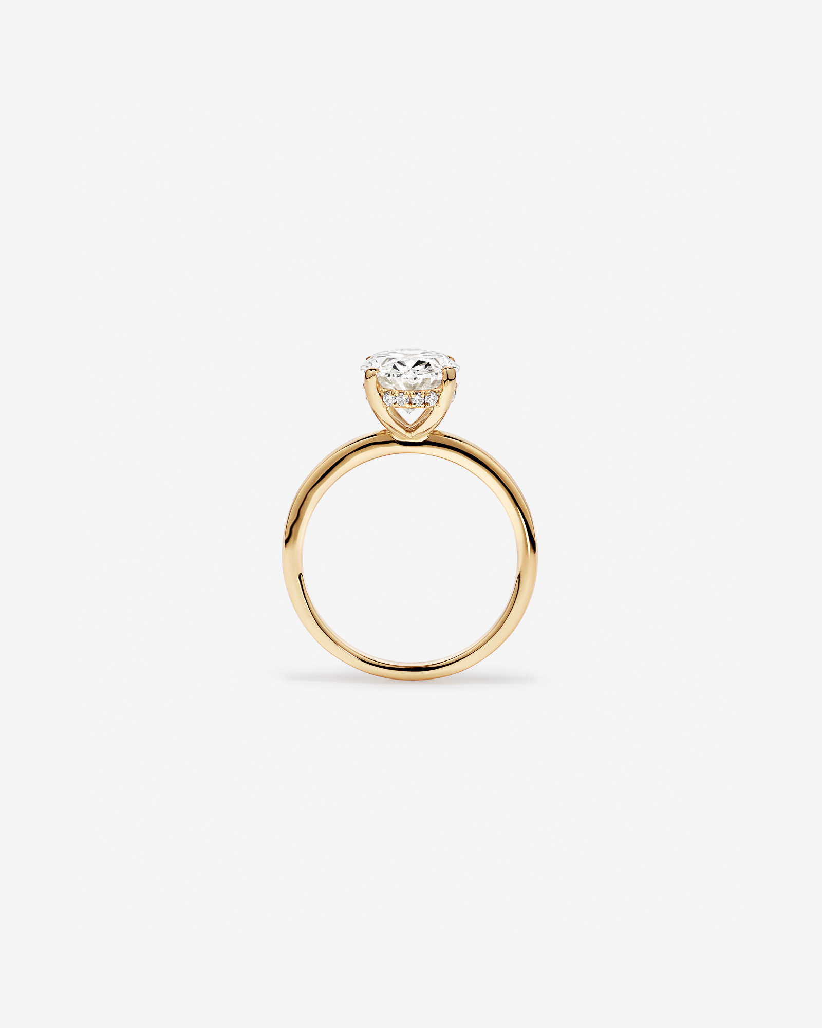 3.10 Carat TW Oval Cut Laboratory-Grown Diamond Solitaire Ring 18kt Yellow Gold
