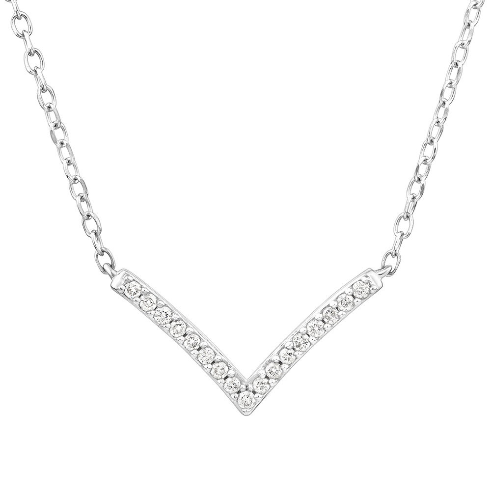 Collier à chevron en argent sterling à diamants totalisant 0,05 ct