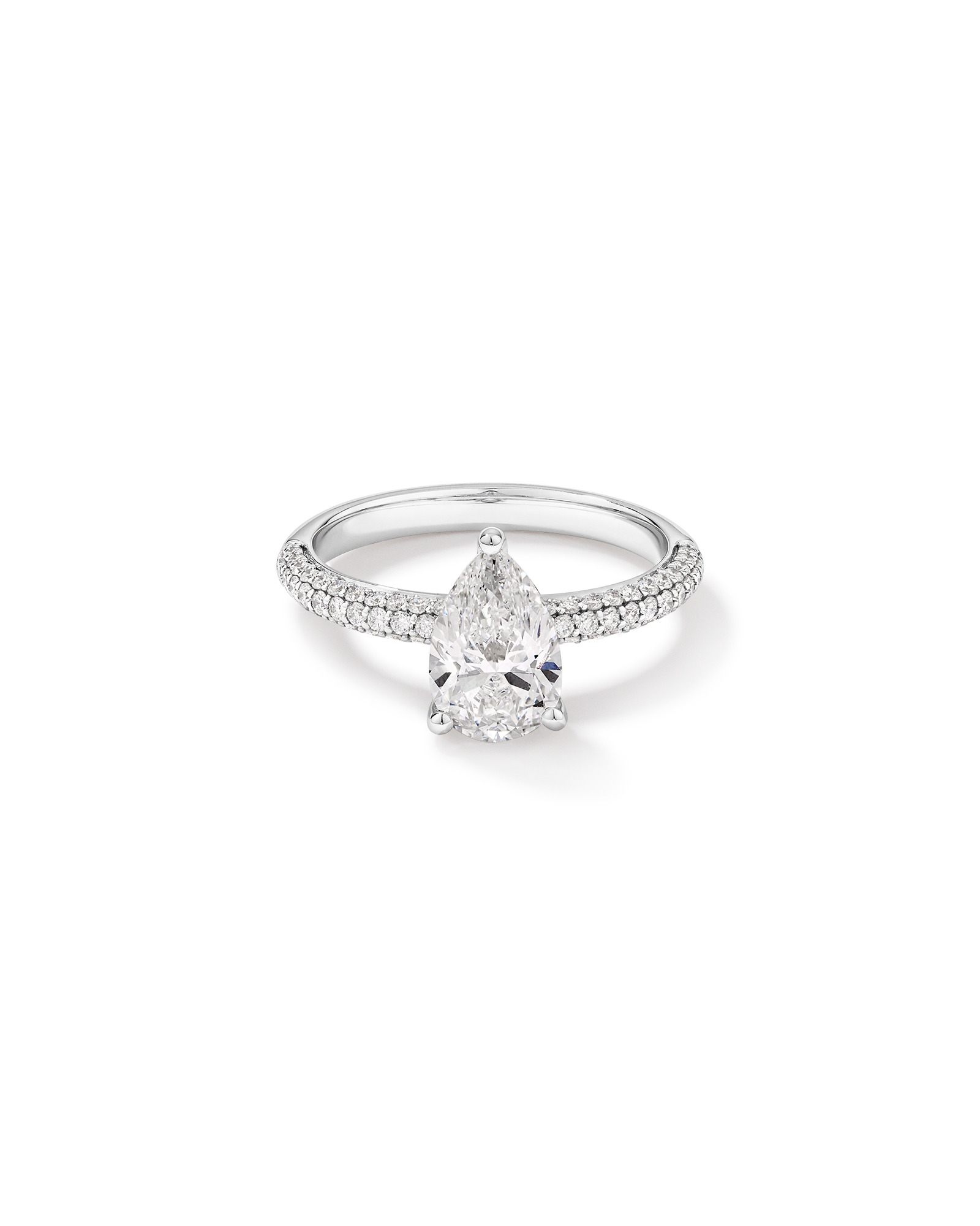 1.96 Carat TW Pear Cut Laboratory-Grown Diamond Engagement Ring 14kt White Gold